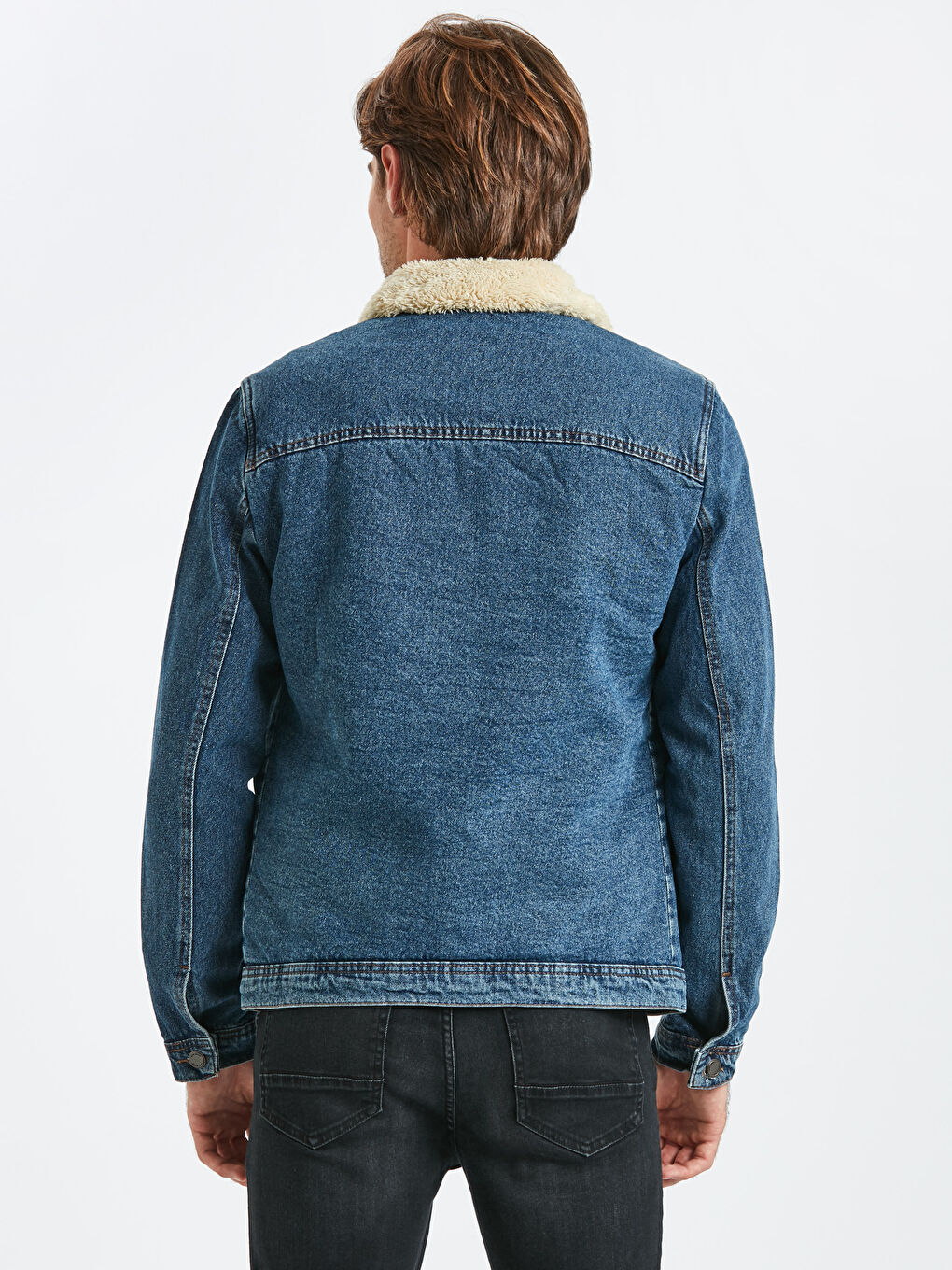 İndigo Standart Kalıp Jean Ceket-2