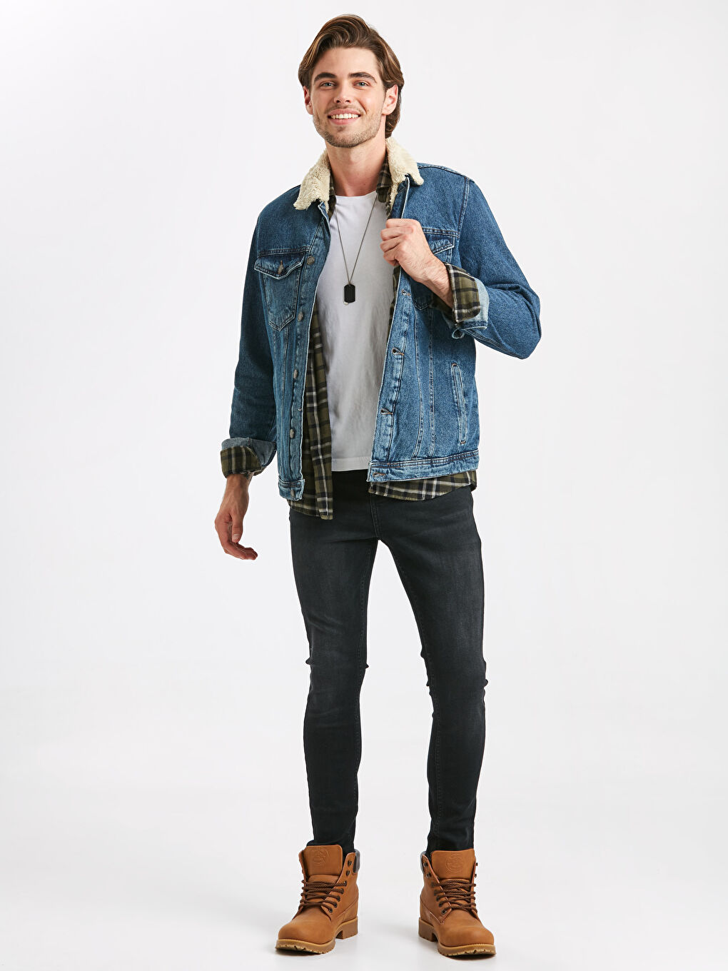 İndigo Standart Kalıp Jean Ceket-3