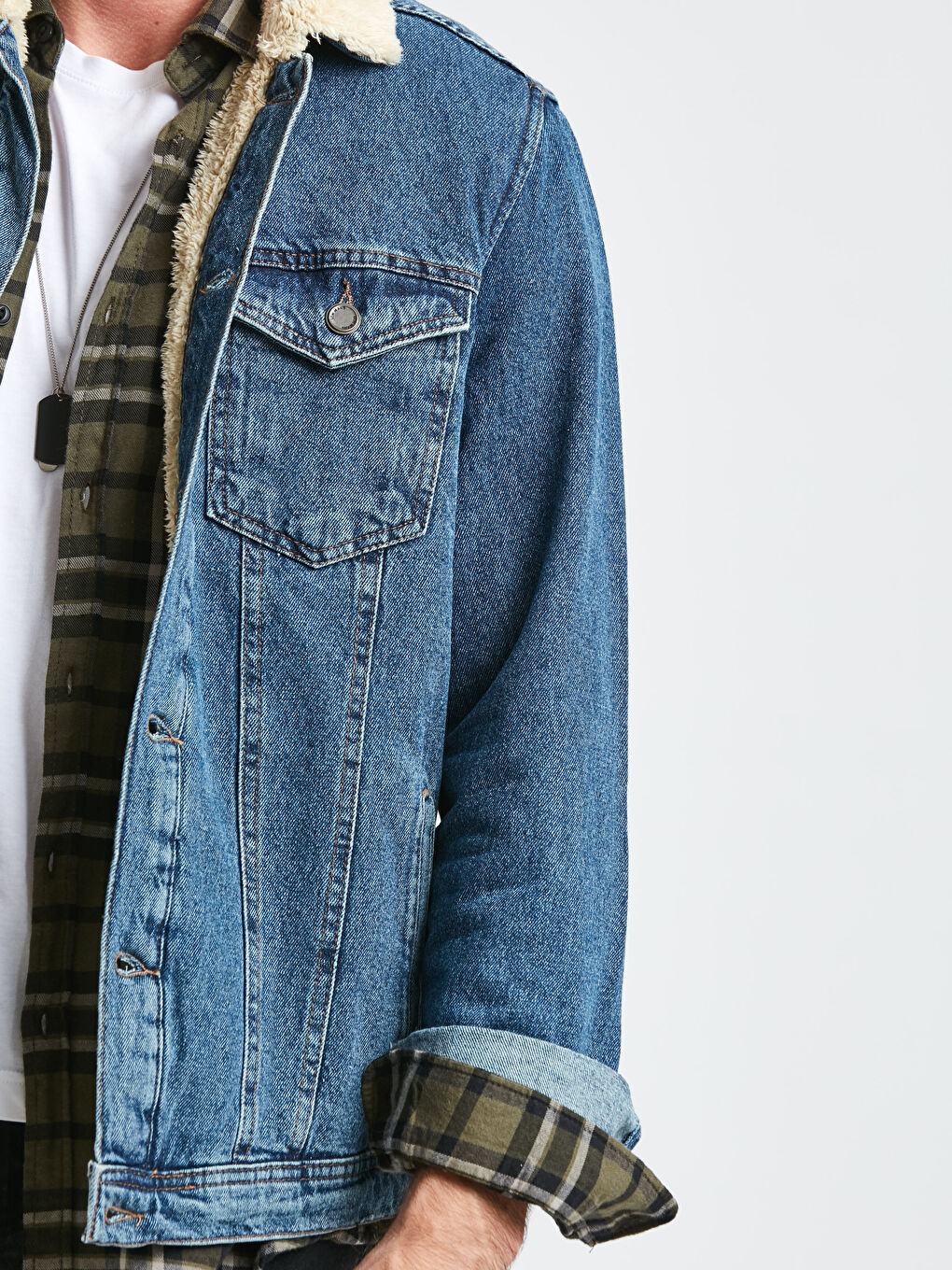 İndigo Standart Kalıp Jean Ceket-4