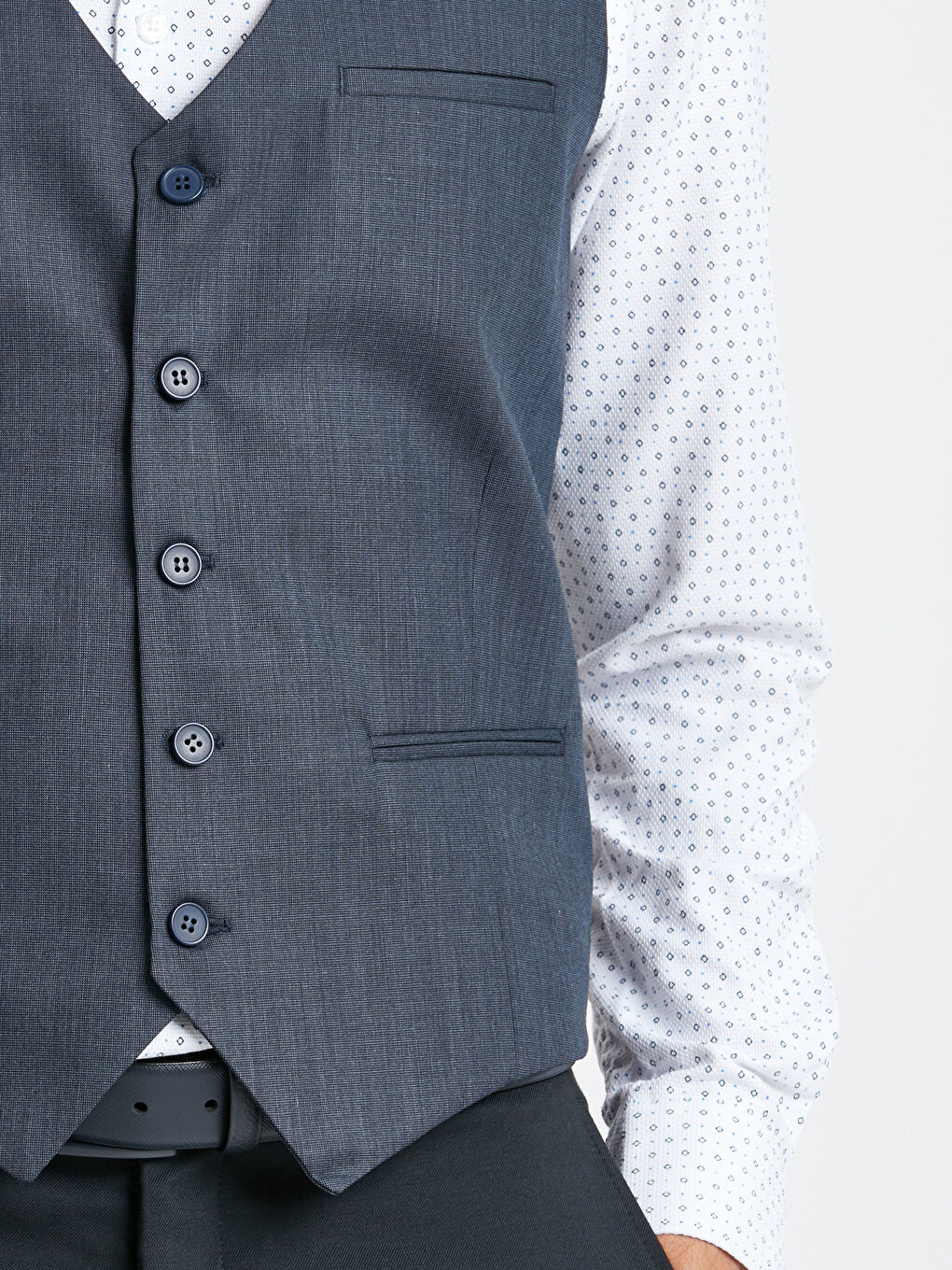 Lacivert Melanj Yelek-3