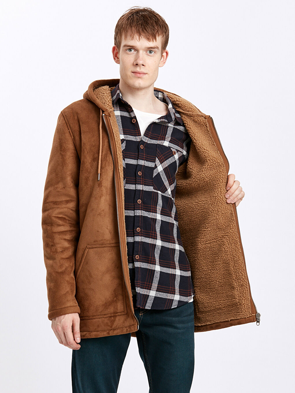 Kahverengi Devetüyü Deri Görünümlü Mont-1