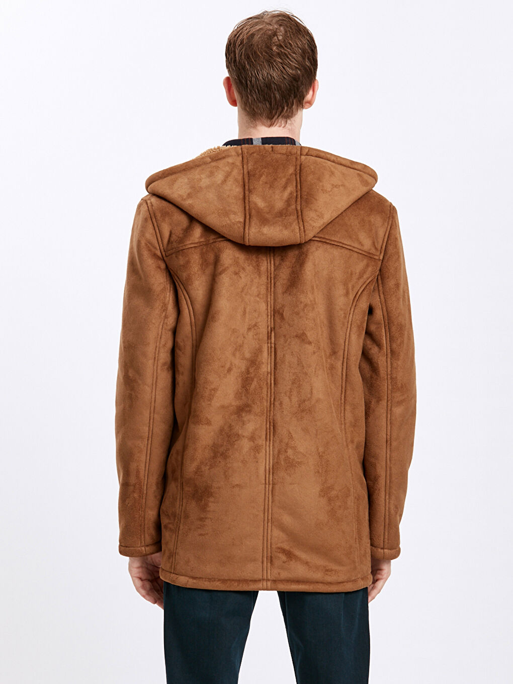 Kahverengi Devetüyü Deri Görünümlü Mont-2