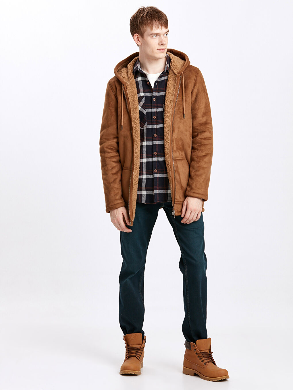 Kahverengi Devetüyü Deri Görünümlü Mont-3