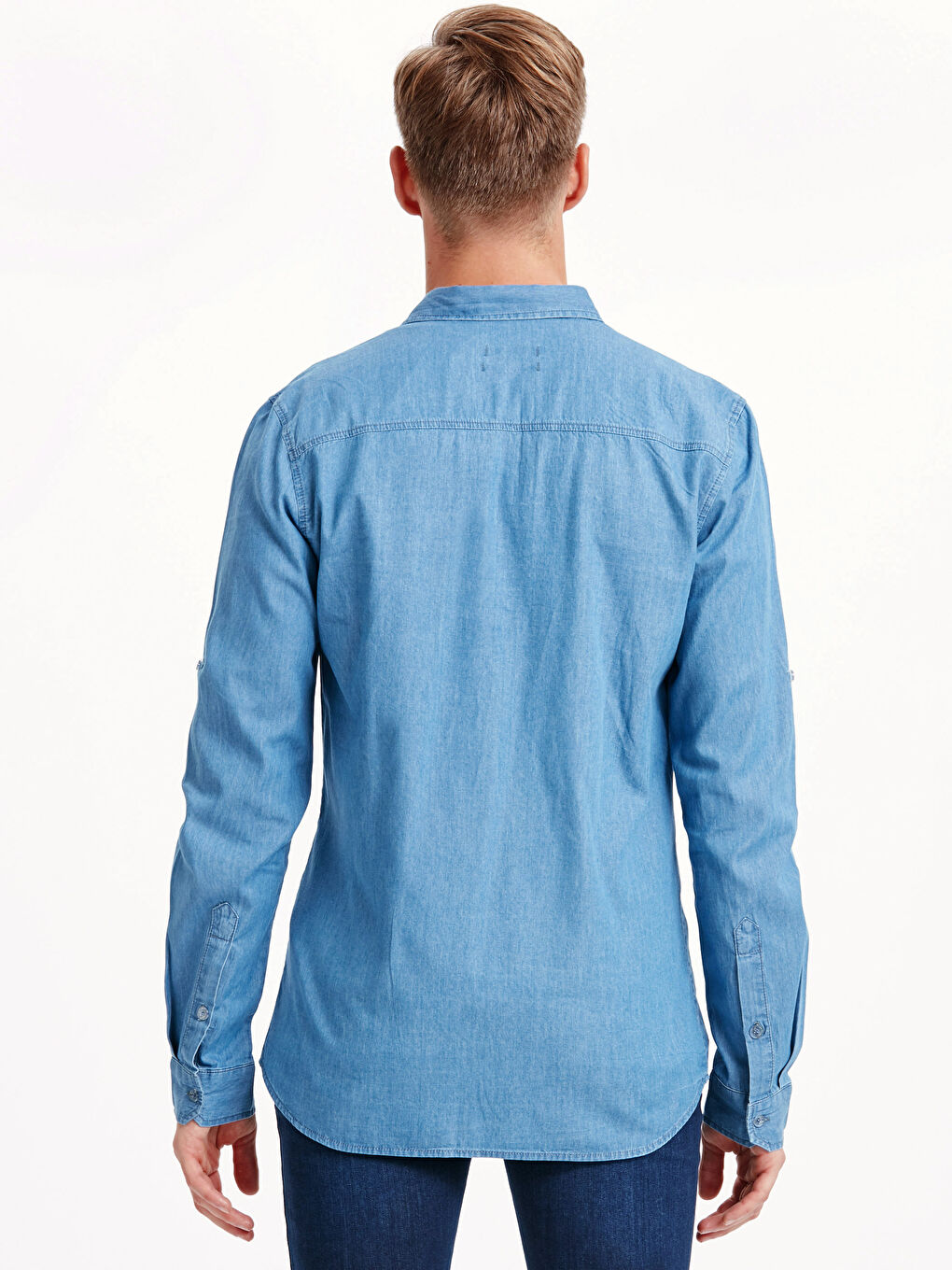 Açık İndigo Rodeo Jean Gömlek-1