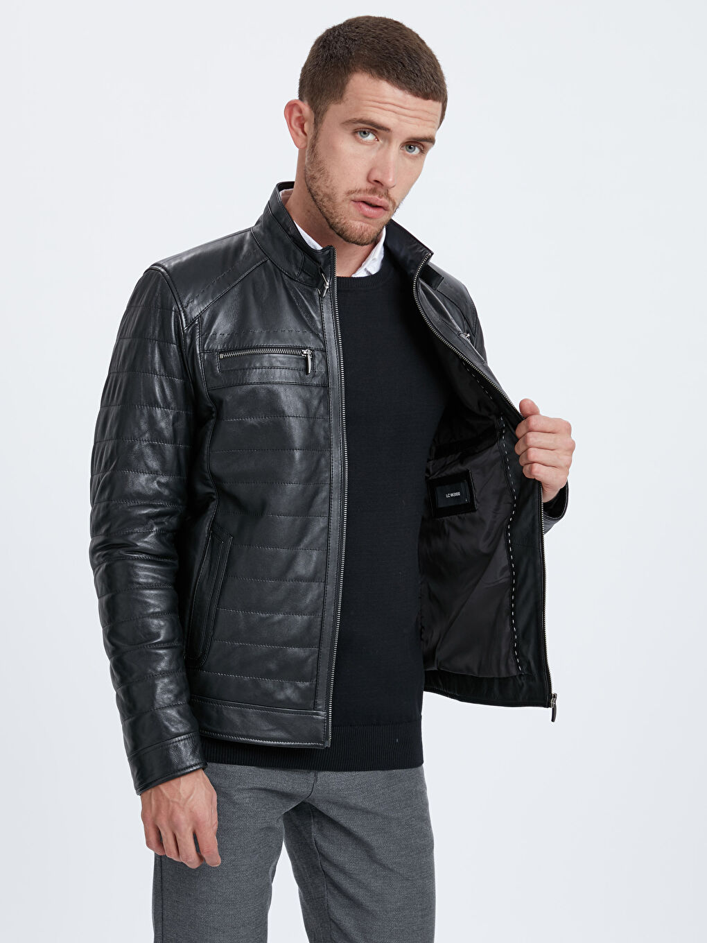 Yeni Siyah Deri Mont-1