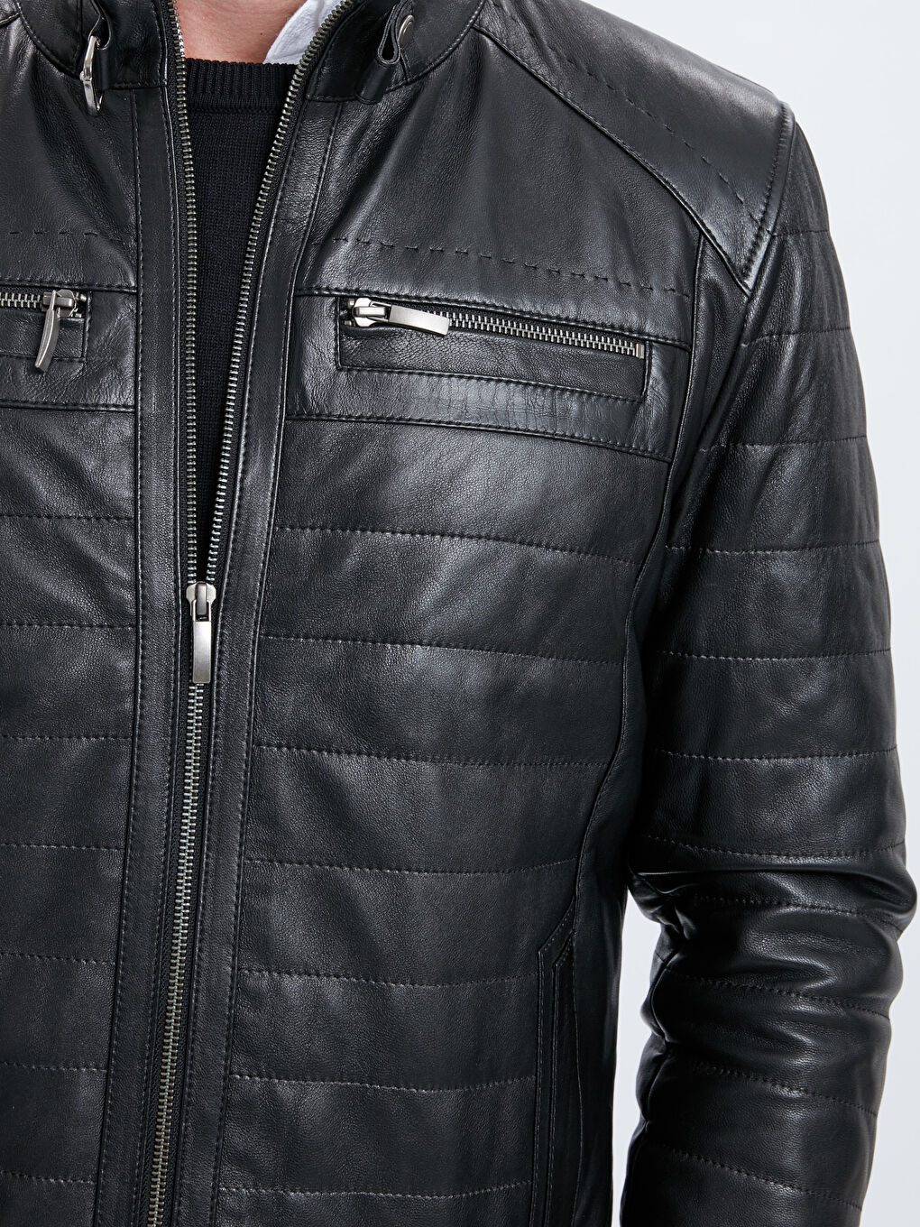 Yeni Siyah Deri Mont-4