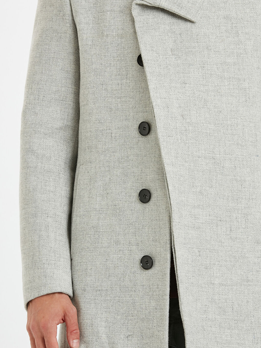 Gri Grı Kaşe Kaban-3