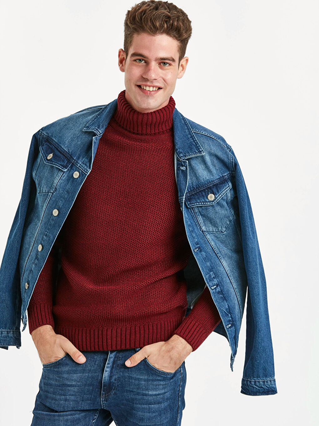 Pull-over ROUGE BORDEAUX Homme