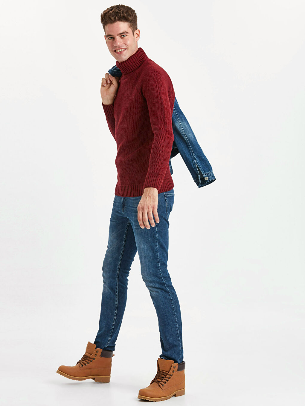 Pull-over ROUGE BORDEAUX Homme-2