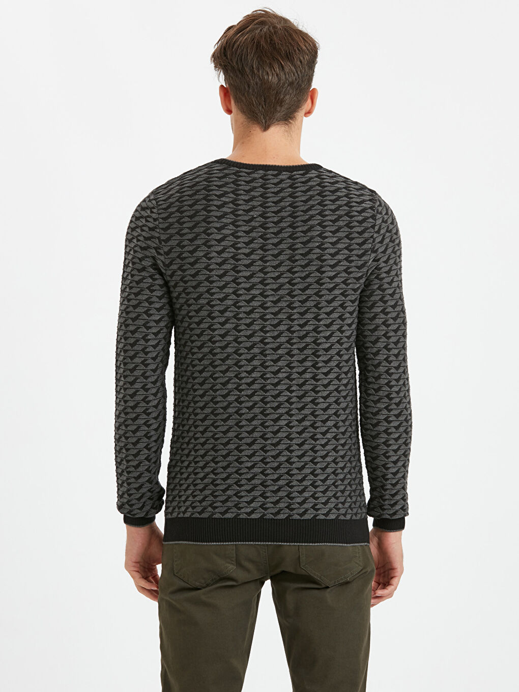 Antrasit Bisiklet Yaka Erkek Triko Kazak-1