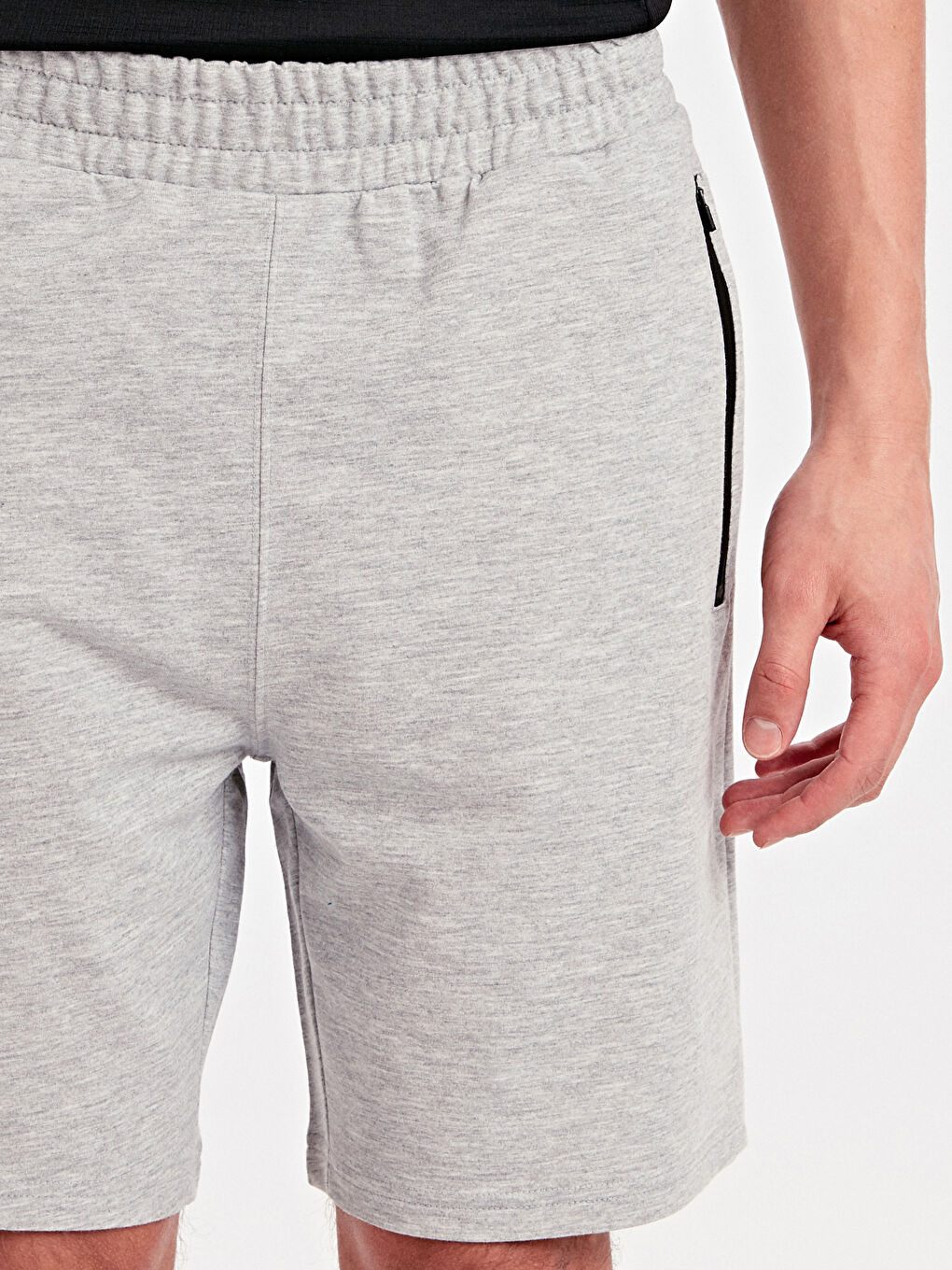 Açık Gri Melanj Spor Şort-3