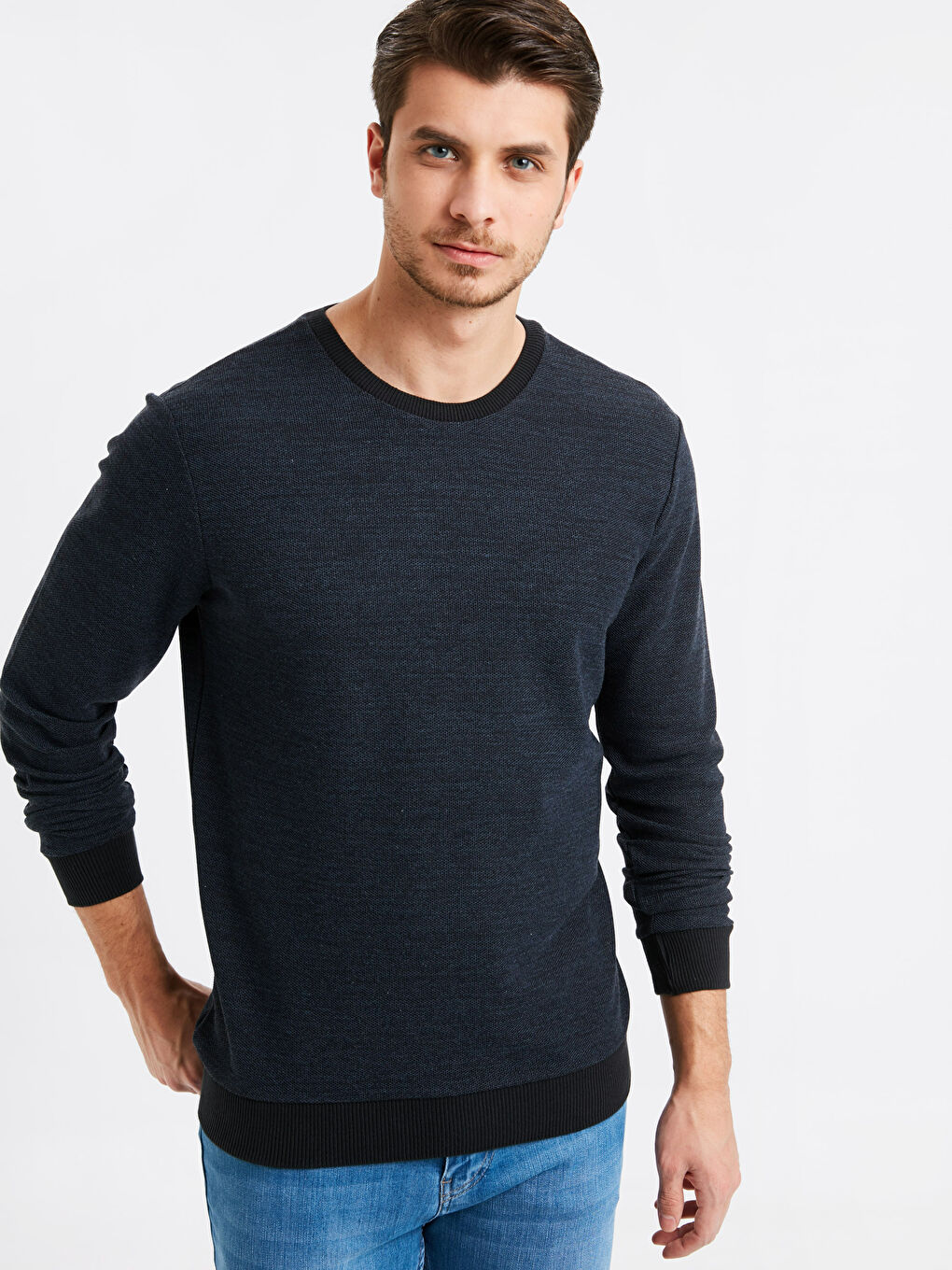 Koyu Lacivert Melanj Sweatshirt