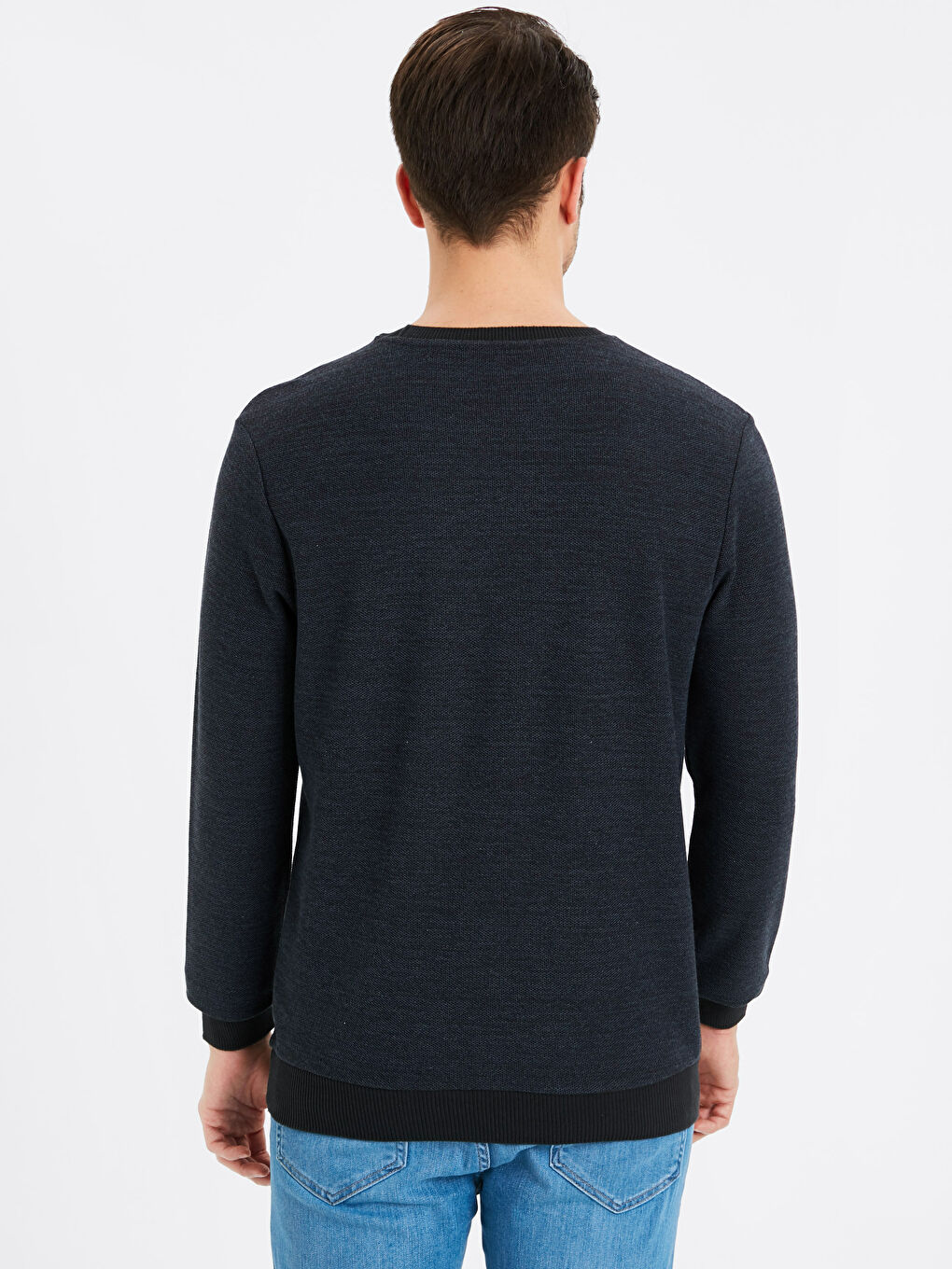 Koyu Lacivert Melanj Sweatshirt-1