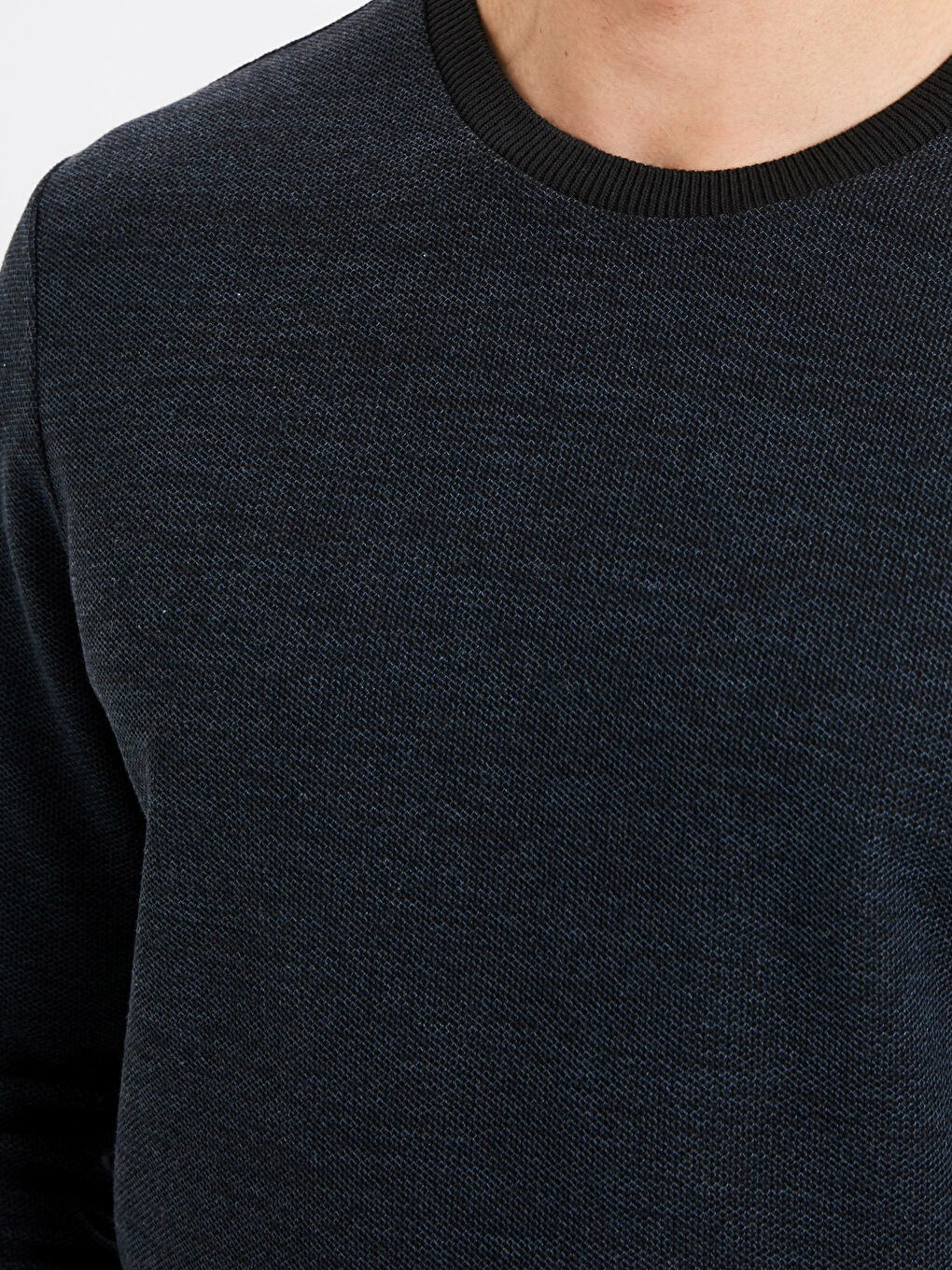 Koyu Lacivert Melanj Sweatshirt-3