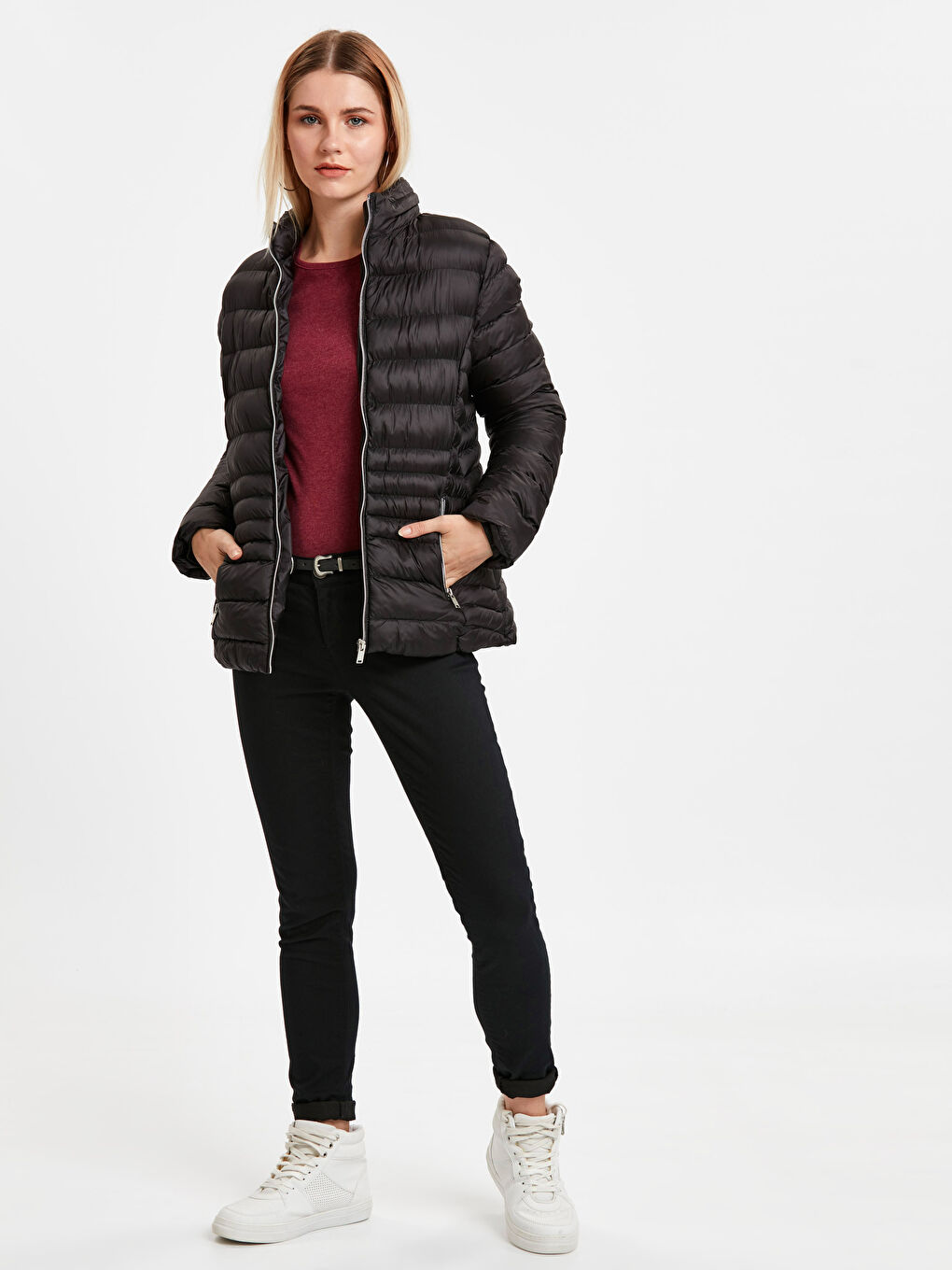 Woman BLACK Puffer Coat-3
