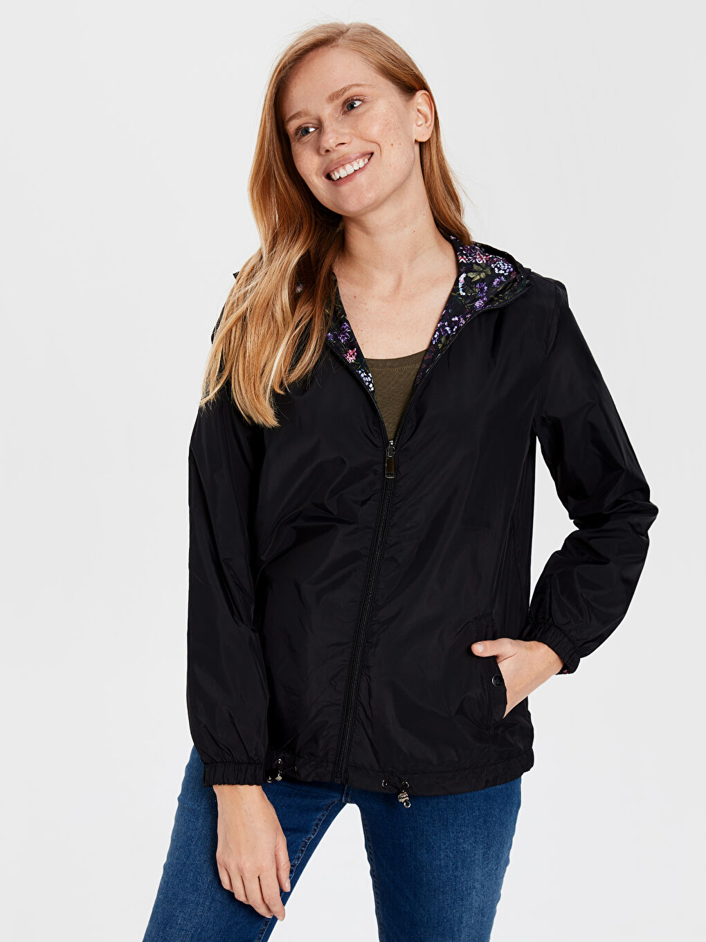 Жена Черно Дъждобран (анорак)-2