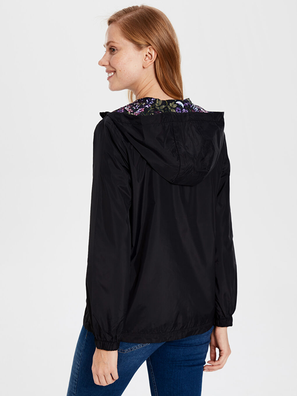 Жена Черно Дъждобран (анорак)-3