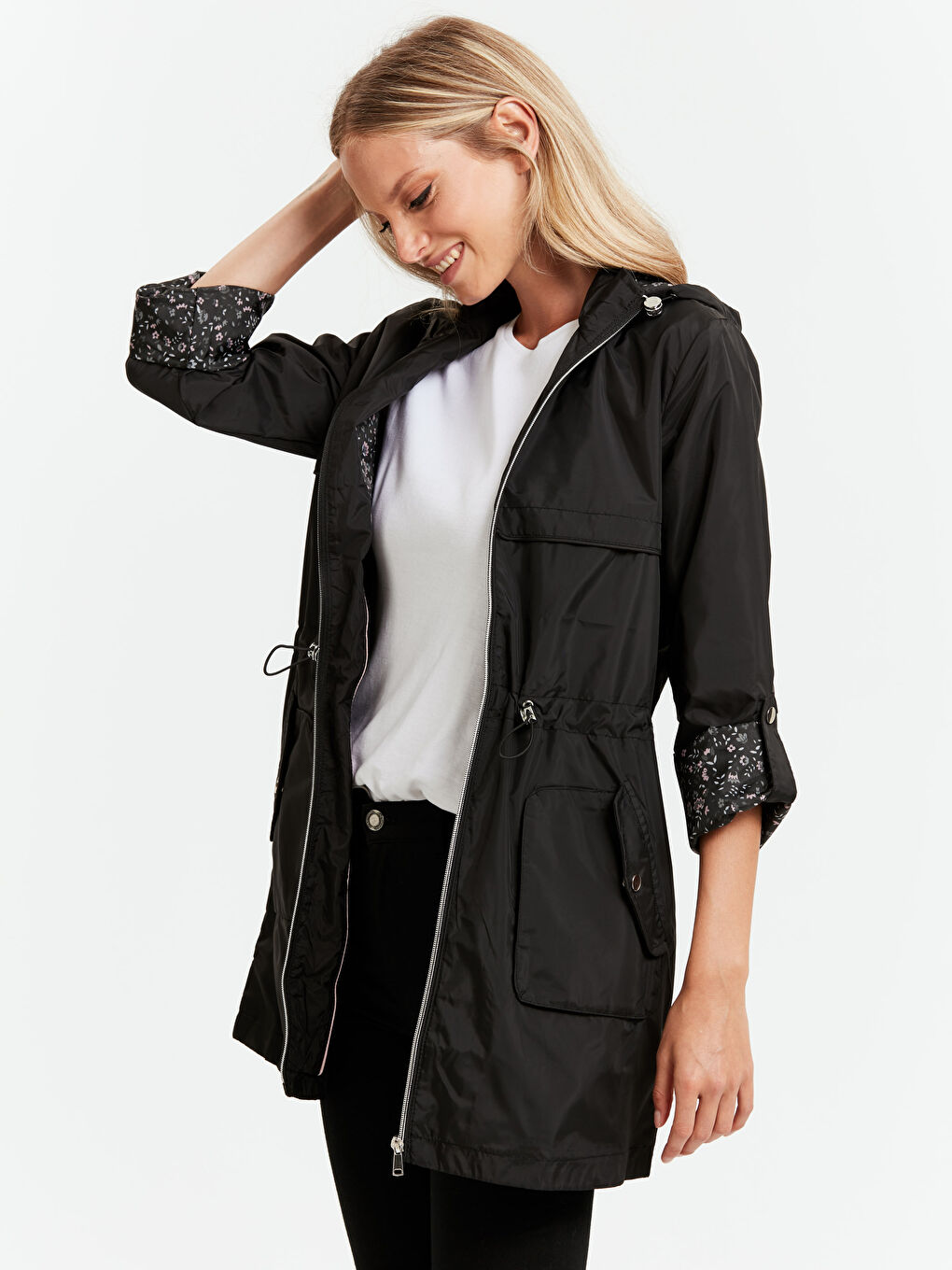Woman BLACK Raincoat