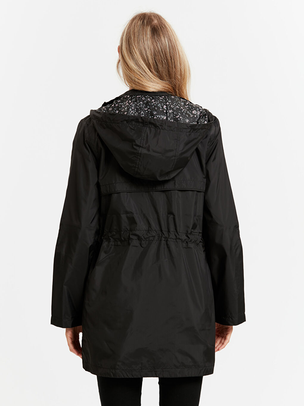 Woman BLACK Raincoat-1