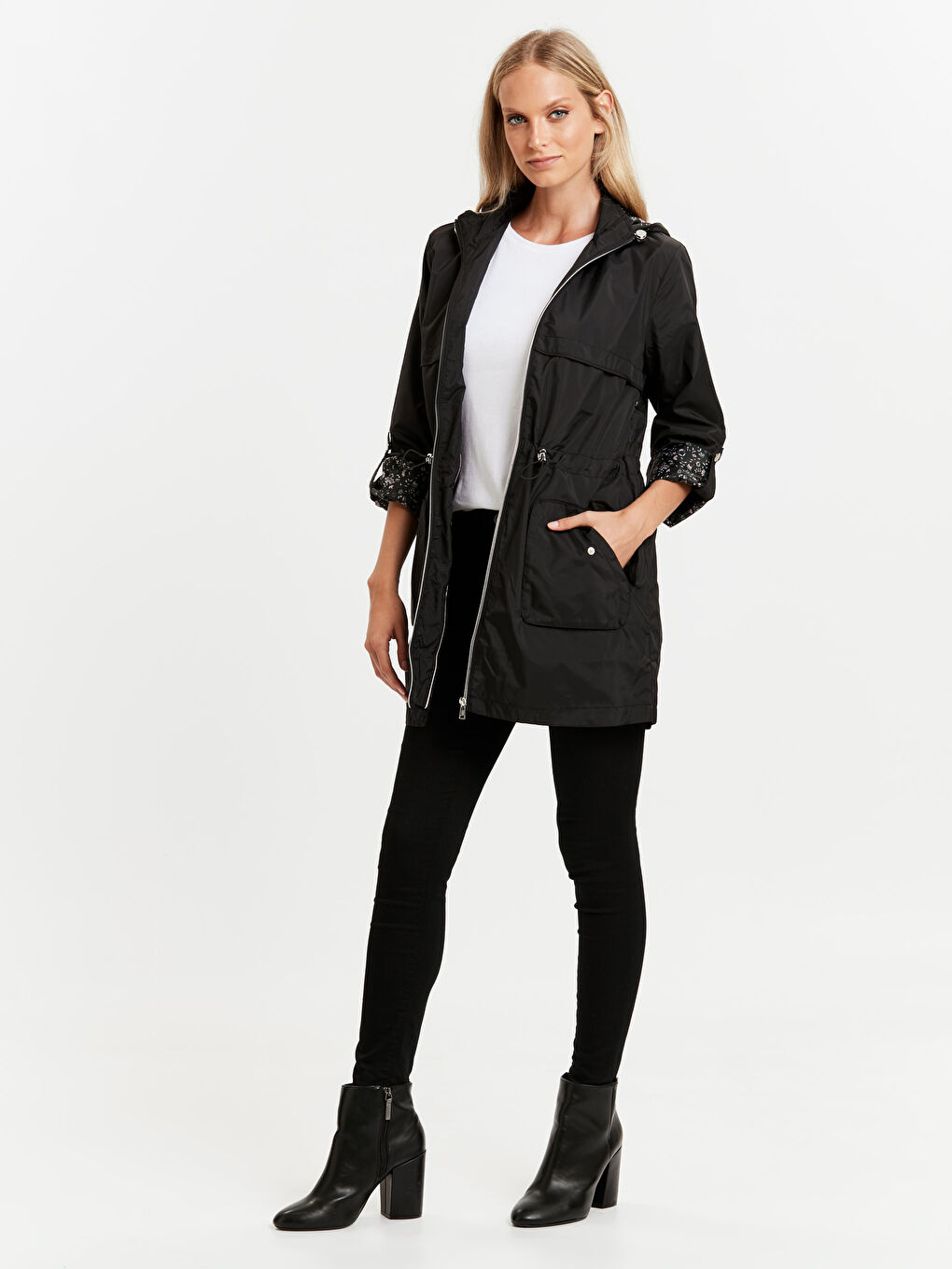 Woman BLACK Raincoat-2