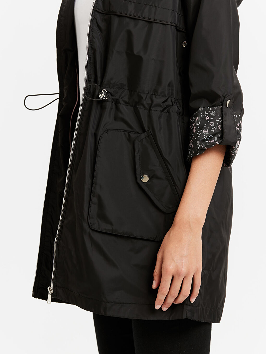 Woman BLACK Raincoat-3