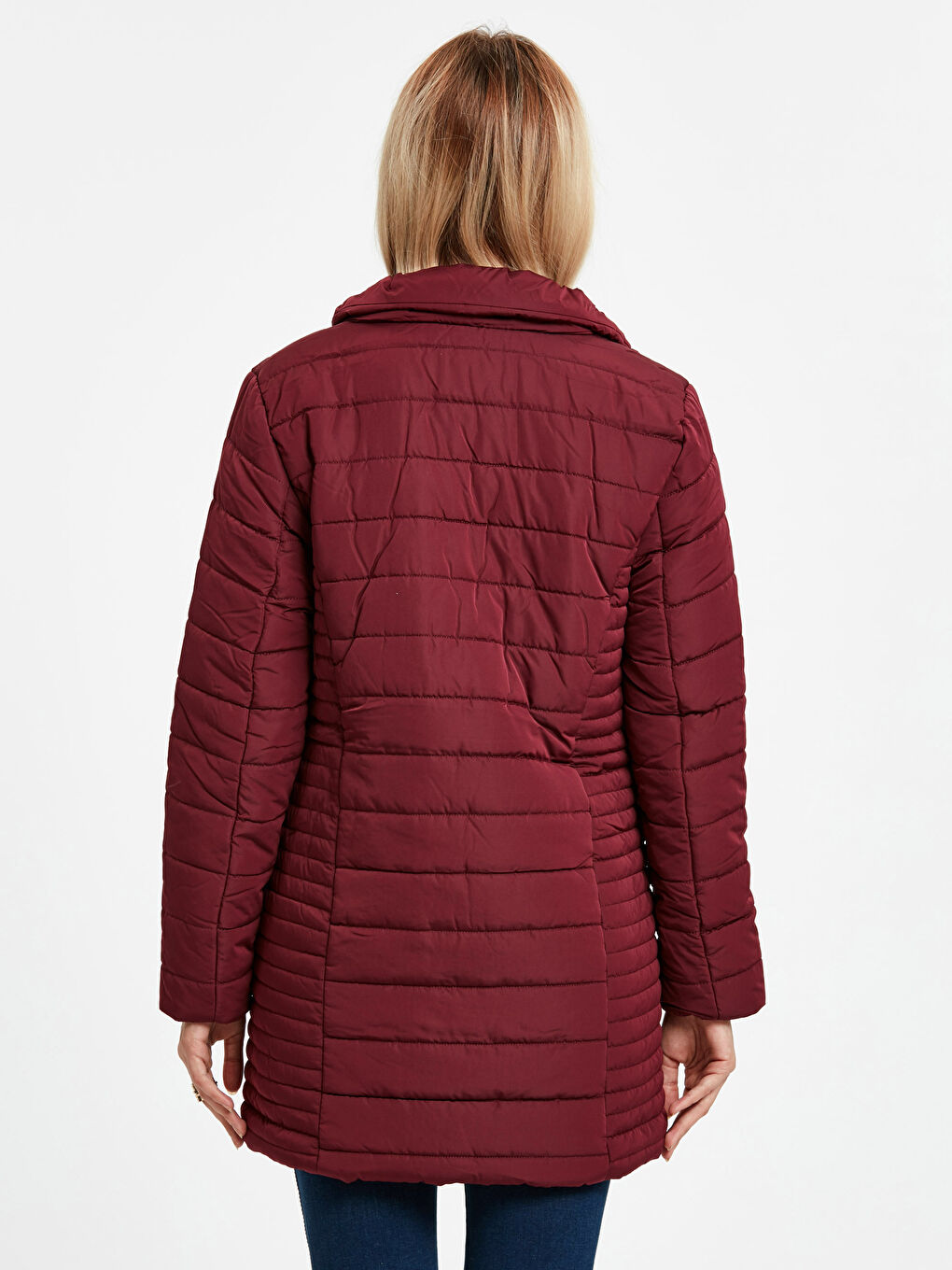 Hooded Plain Long Sleeve Maternity Down Jacket-2