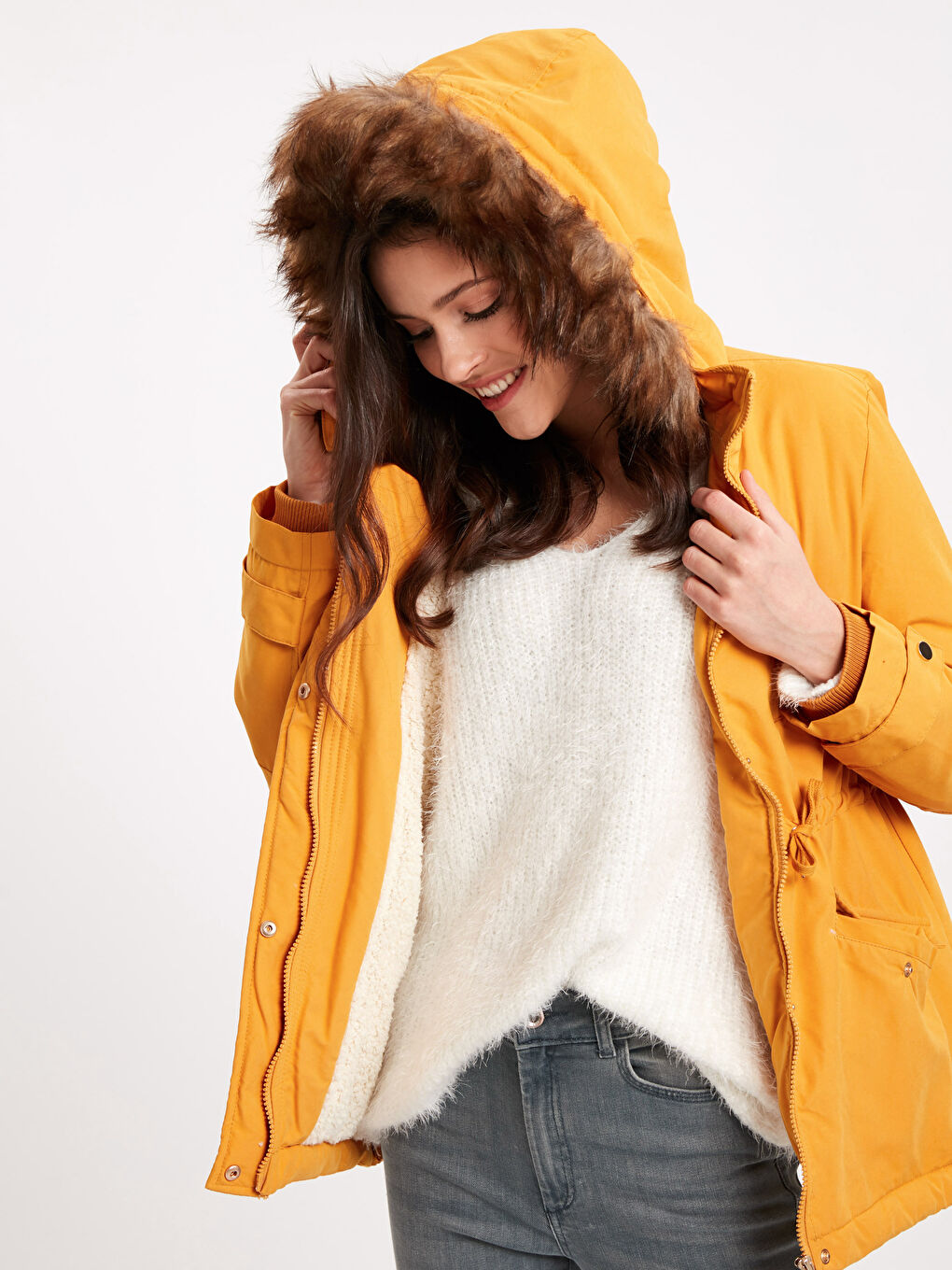 Woman YELLOW Coat
