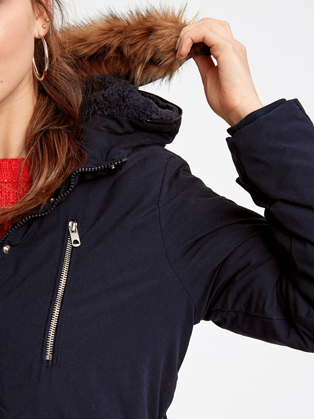 TAMNO PLAVA Kaput Žena-4