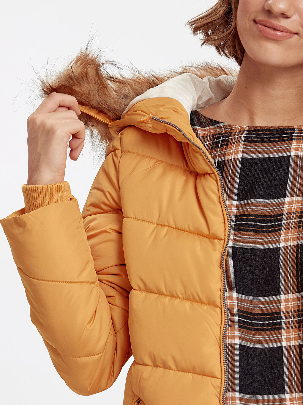 Manteau bouffant JAUNE Femme-4