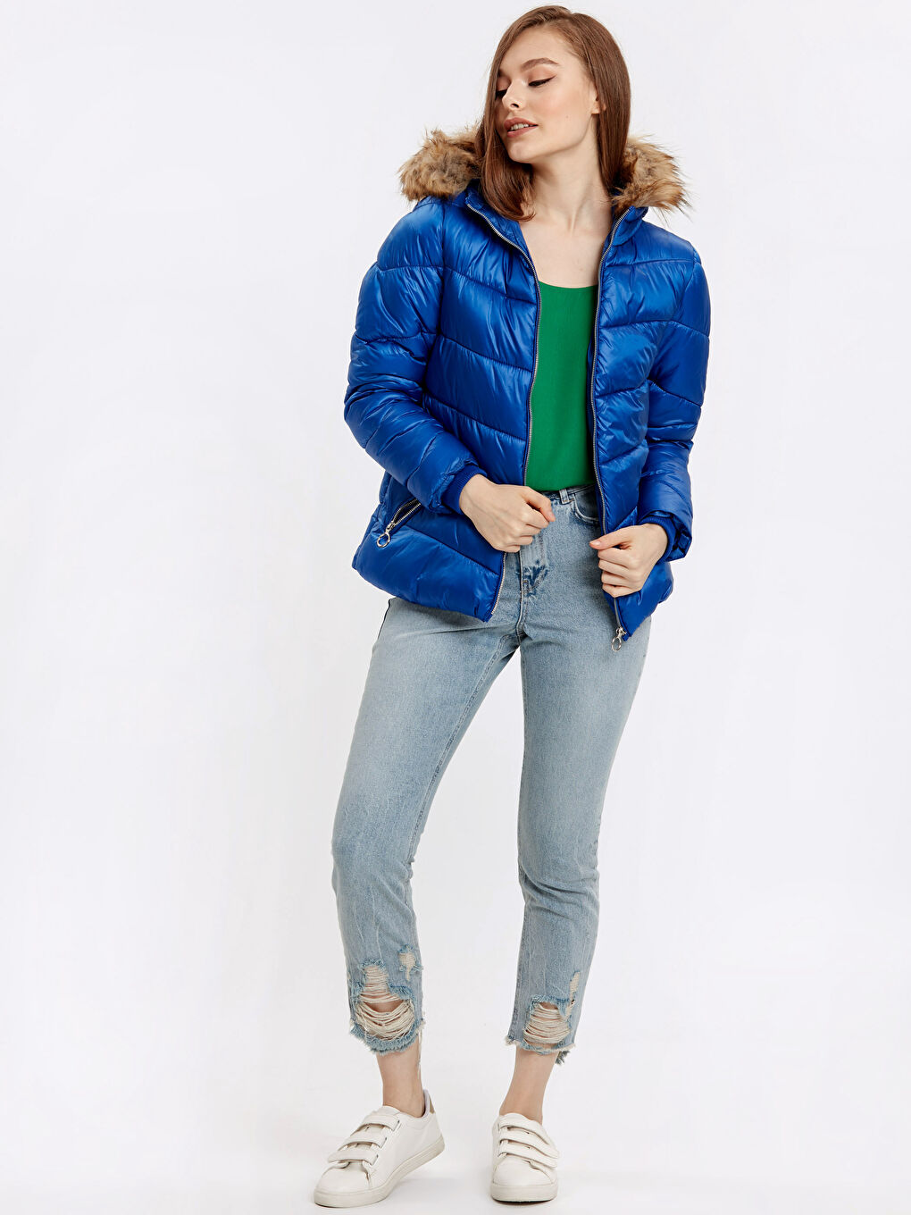 Geacă matlasată ALBASTRU Femeie-3