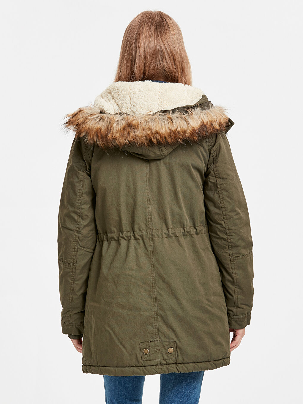 Hooded Collar Regular Long Sleeve Pocket Detailed Women's Parka -8W1220Z8-ATN