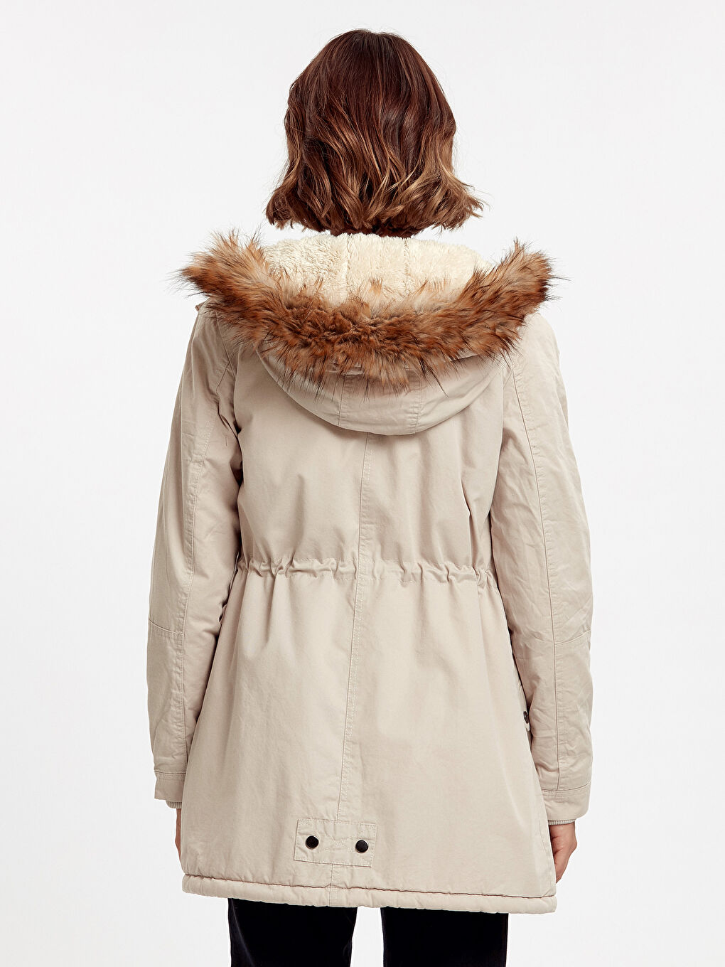 Woman BEIGE Parka Coat-2