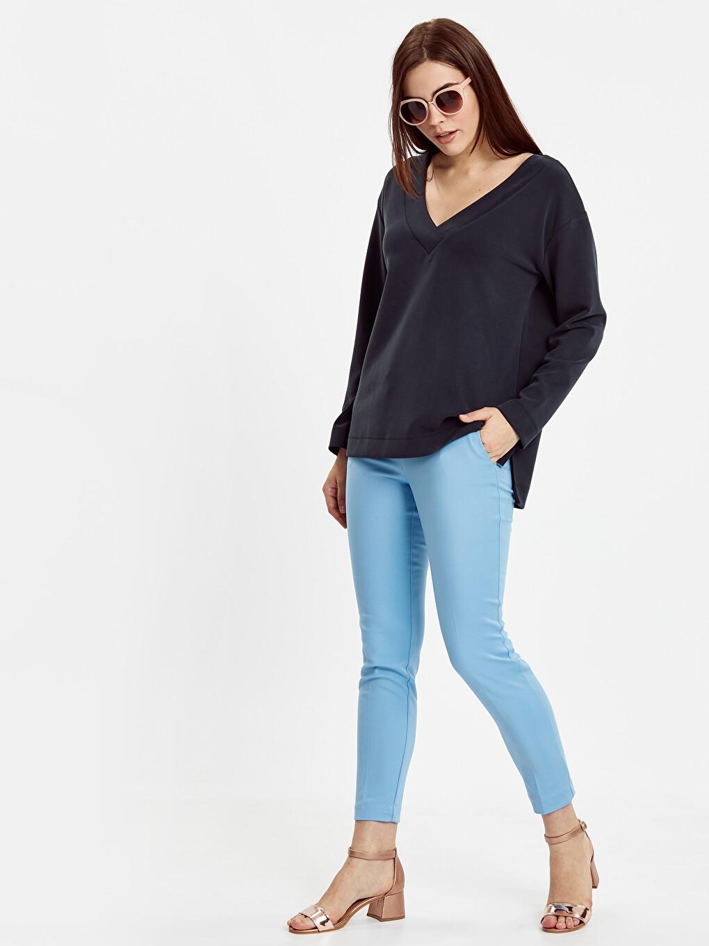 Woman Blue Trousers