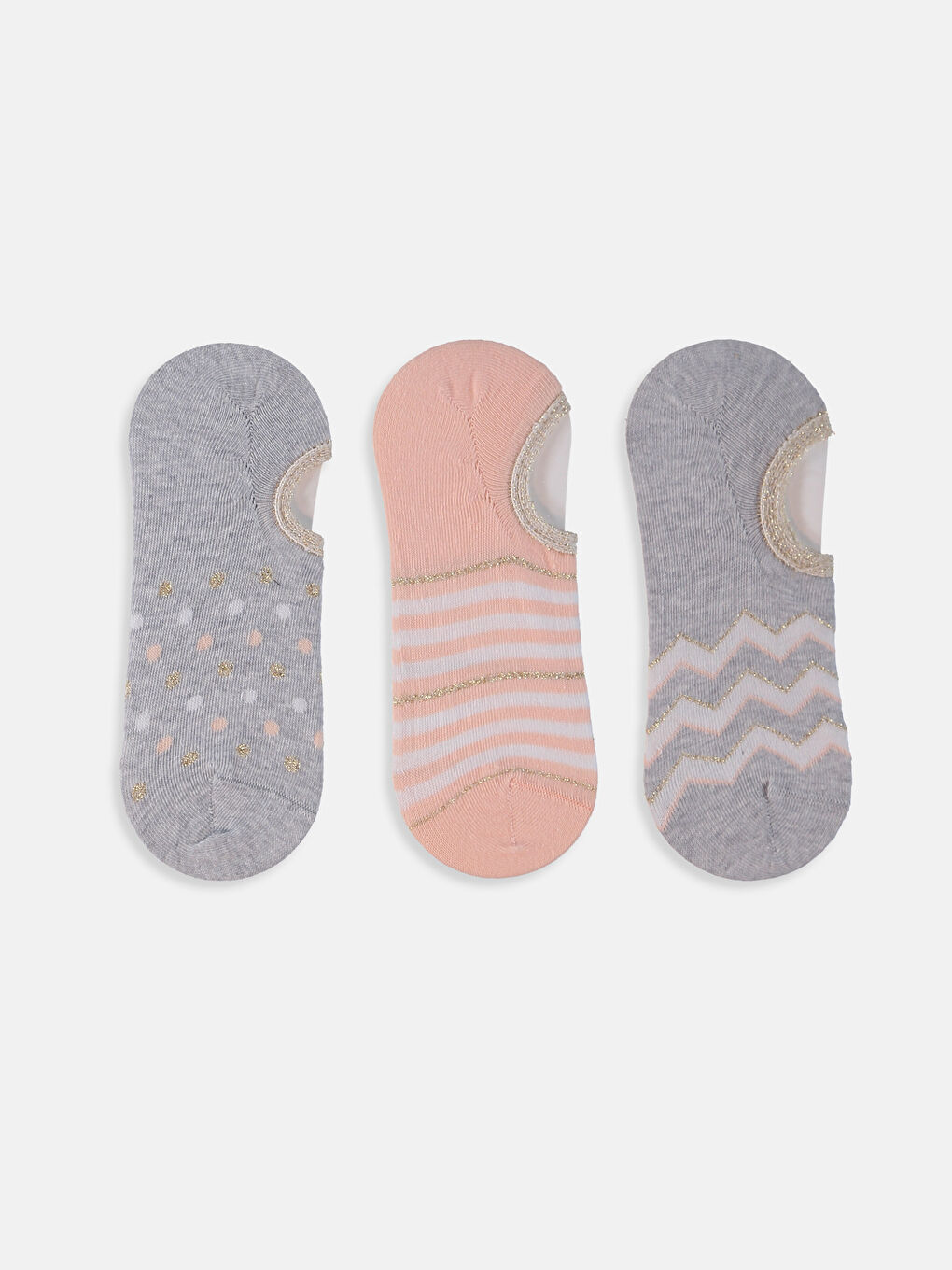 Pembe-Lila-Beyaz Patik Çorap-1