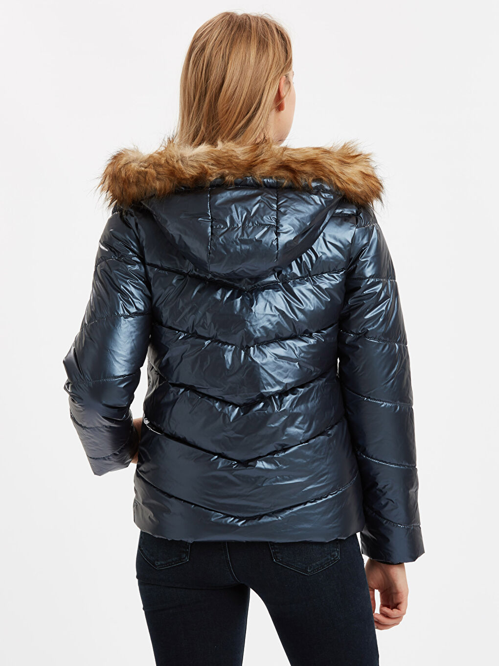 Lacivert Gece Laciverdi Şişme Mont-2