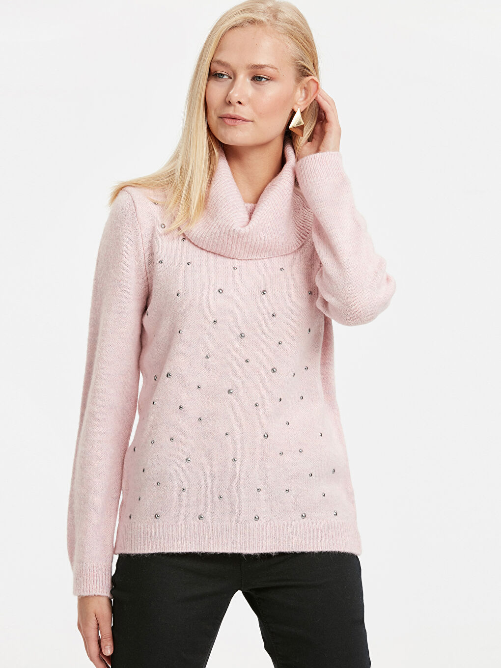 Açık Pembe Melanj Kazak