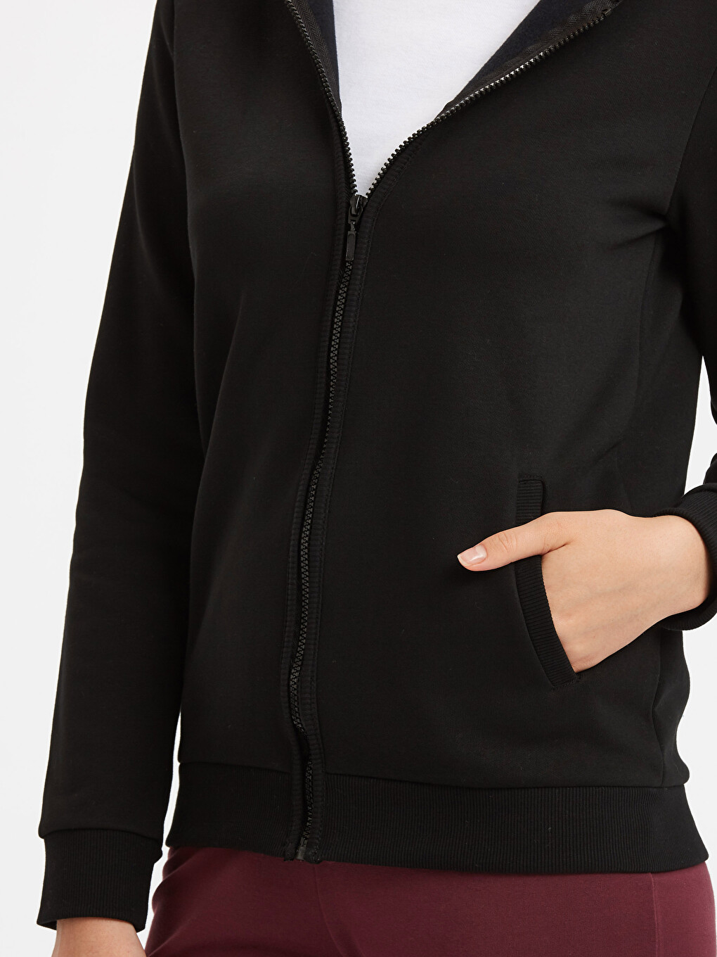 Sweat Zippé Noir Femme-3