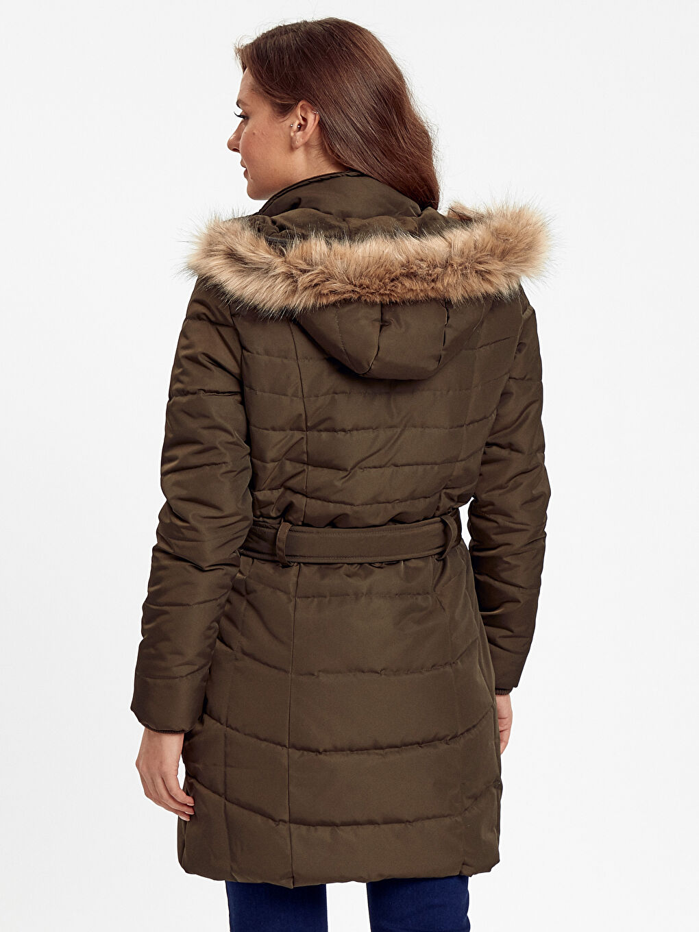 Woman KHAKI Puffer Coat-2