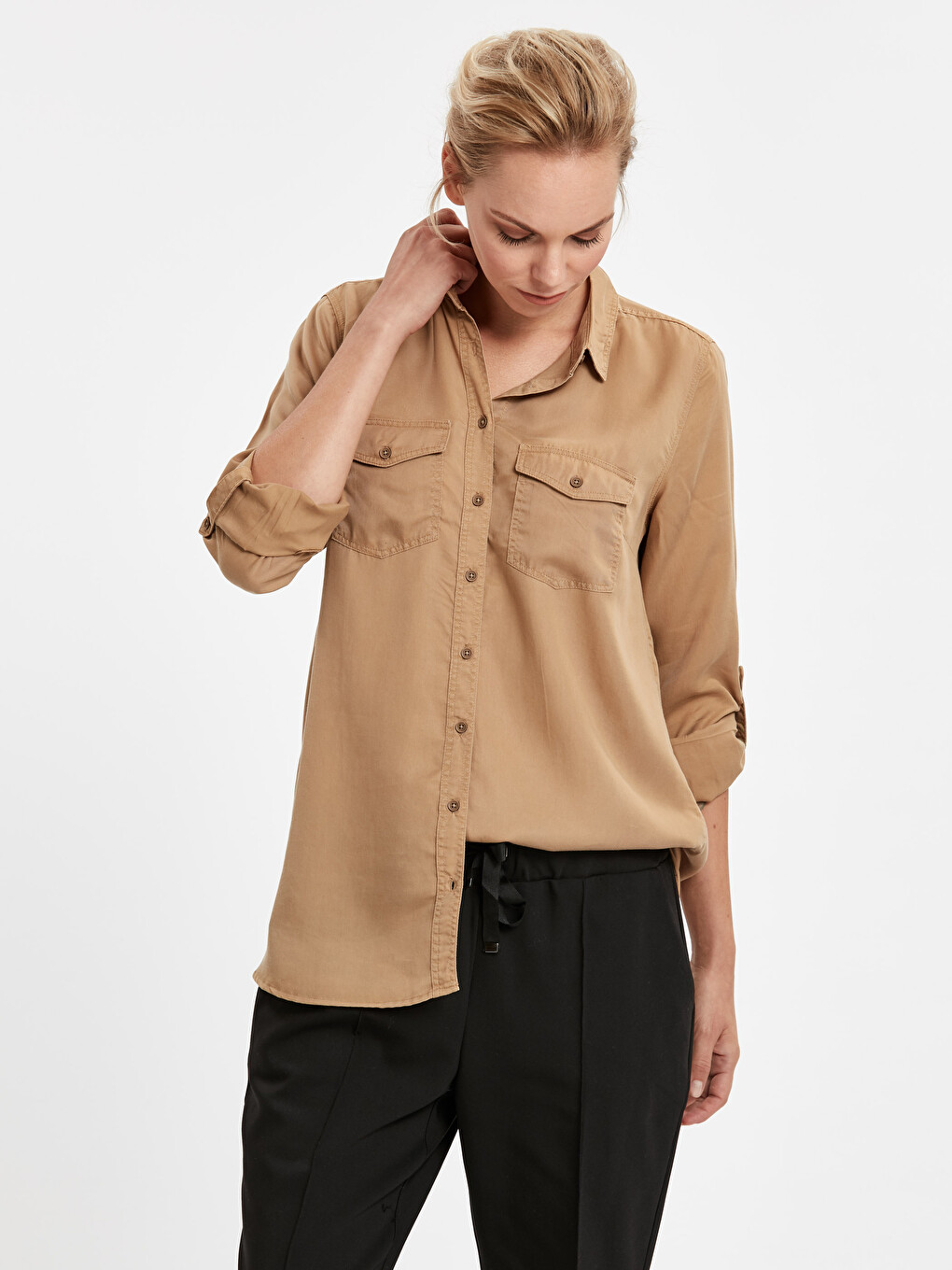 Woman Beige Shirt