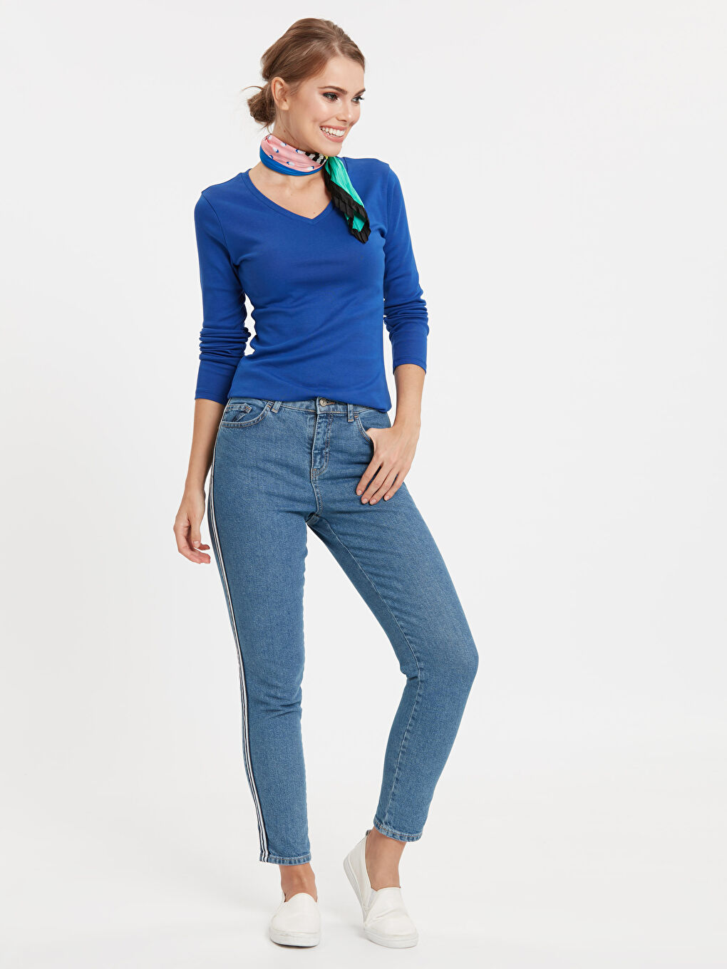 Mavi Saks Tişört-2