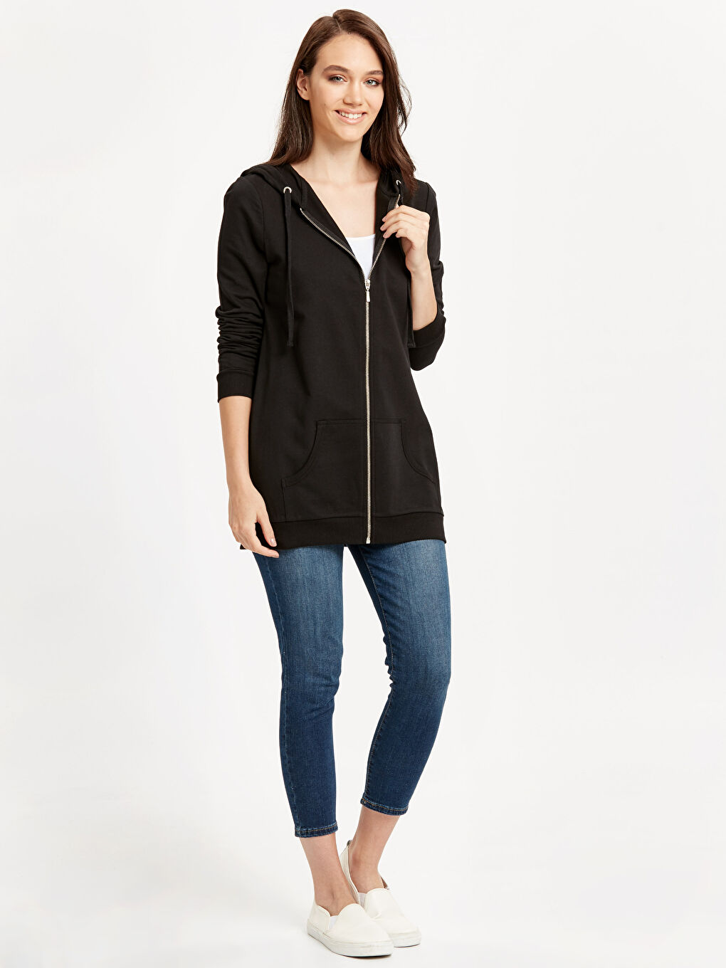 Sweat zippé NOIR Femme-2