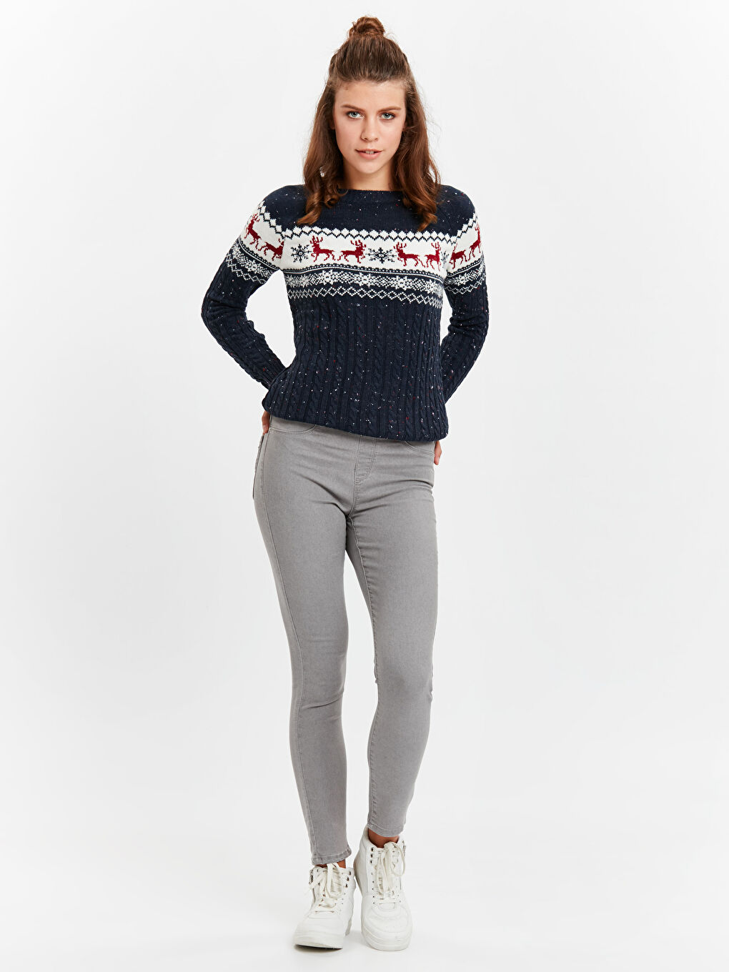 Gri Jüpiter Süper Skinny Fit Kadın Jean Pantolon