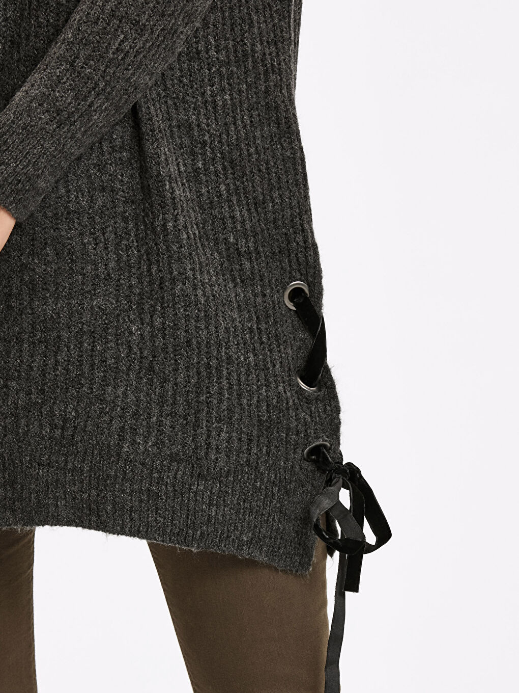 Tie Detailed Knitwear Tunic-3