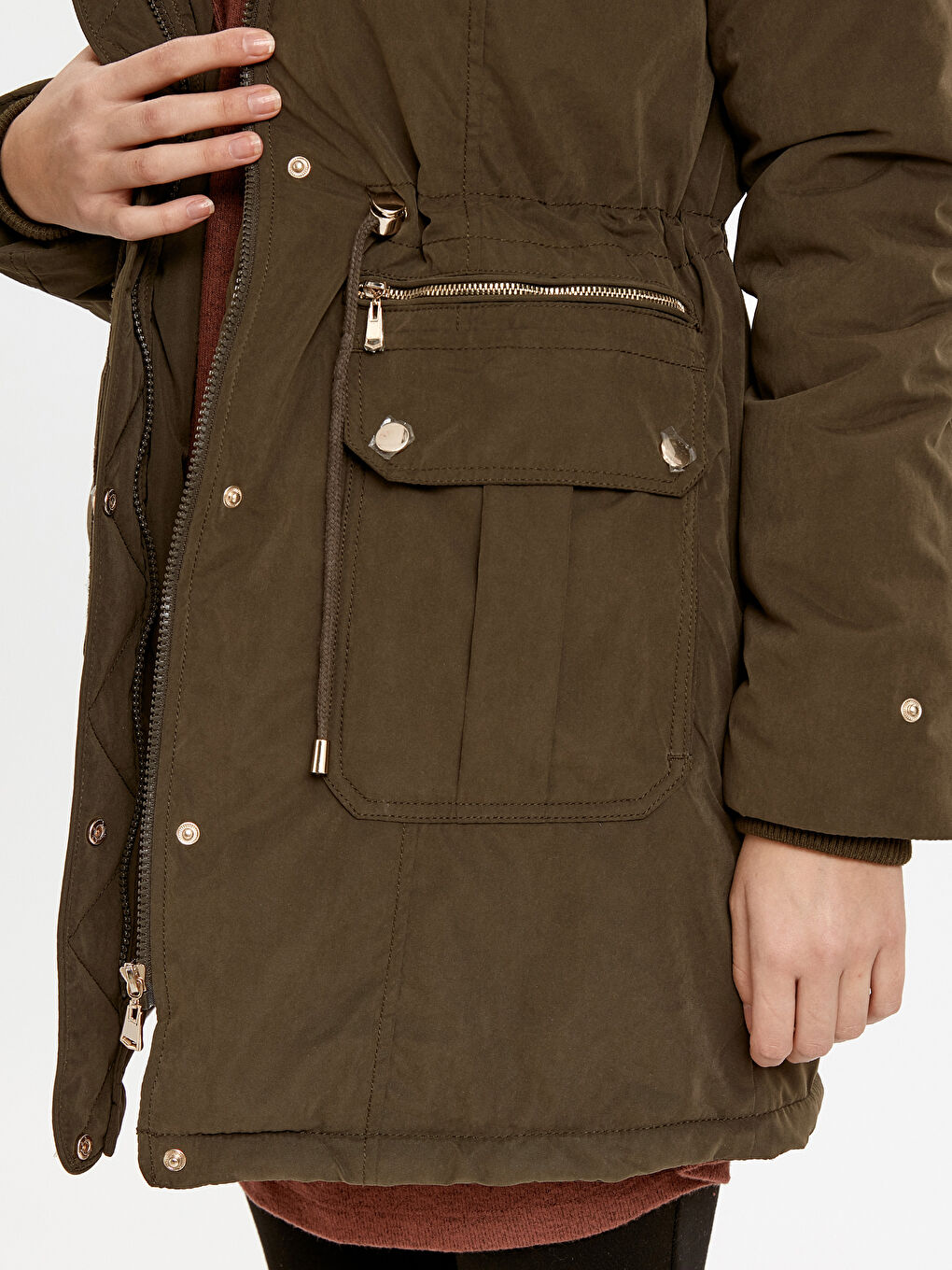 LCWAIKIKI Classic Frau KHAKI Parka-Mantel -8W4262Z8-ASE