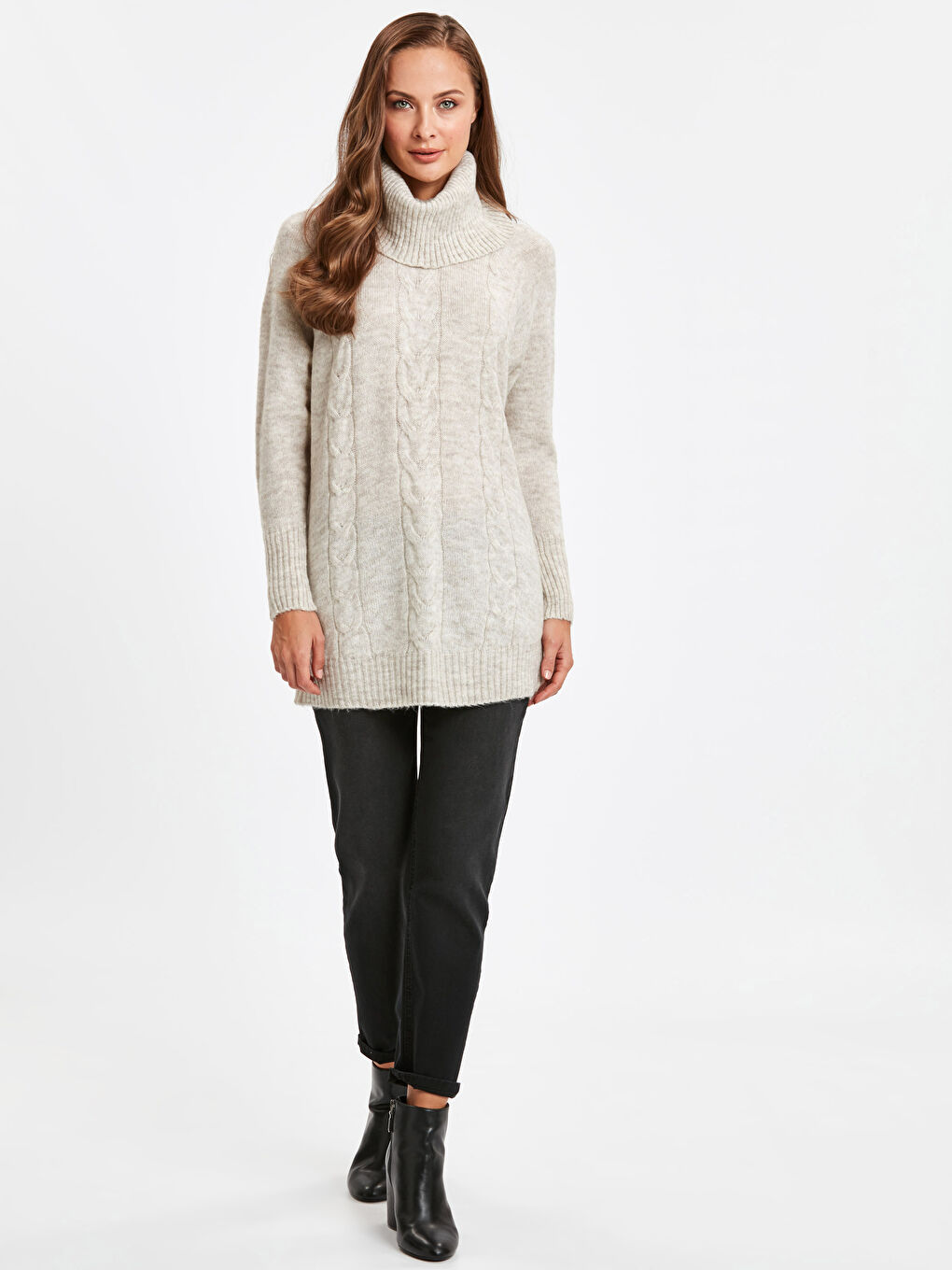 Woman BEIGE Poncho-2