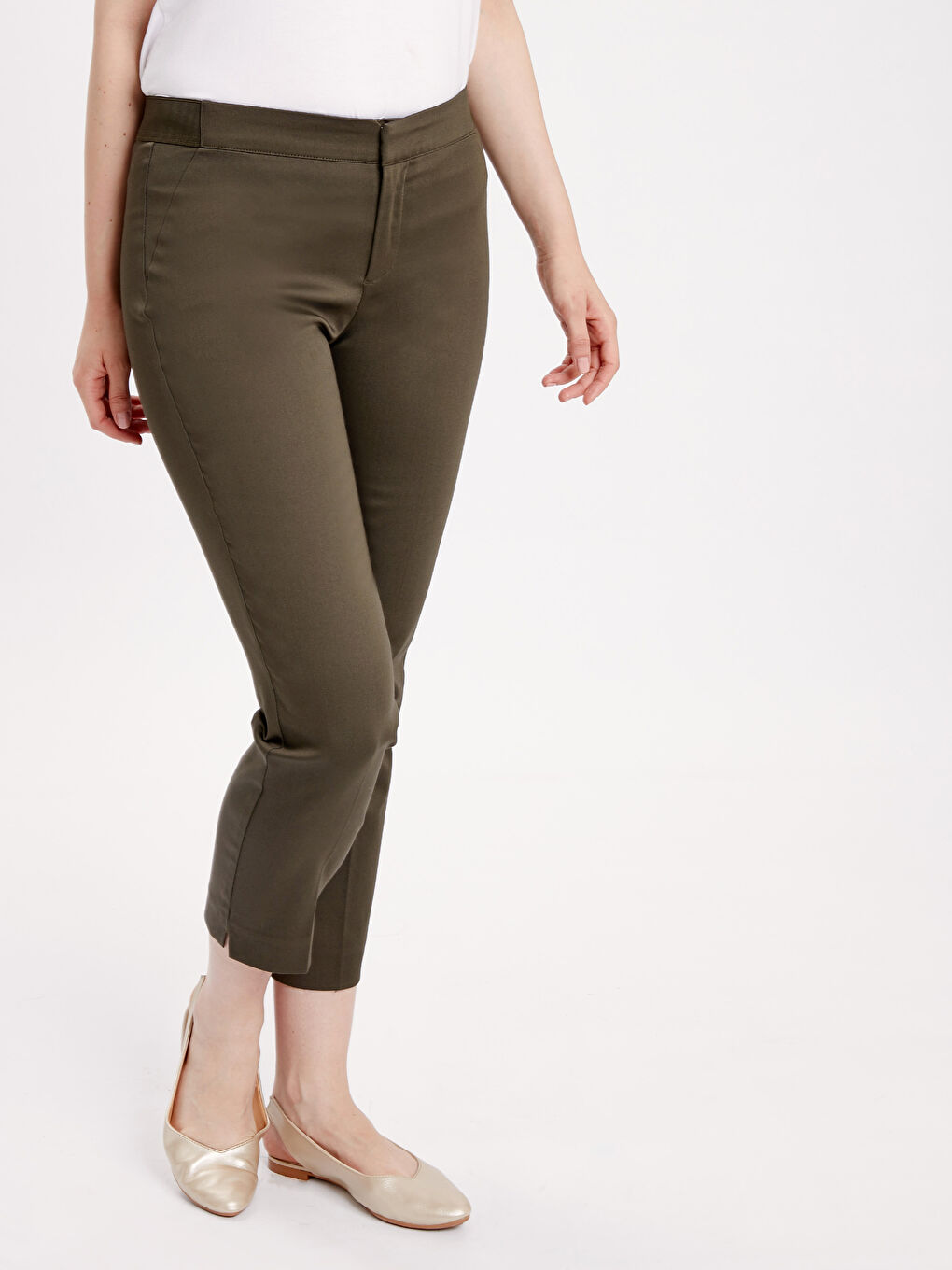 Woman KHAKI Trousers-1
