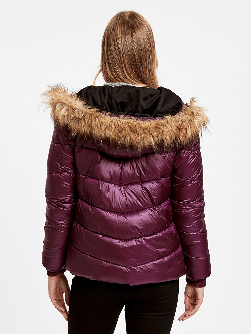 LCW Vision Kurzmantel mit Kapuze und Kunstfelldetails -8W4869Z8-D1Y