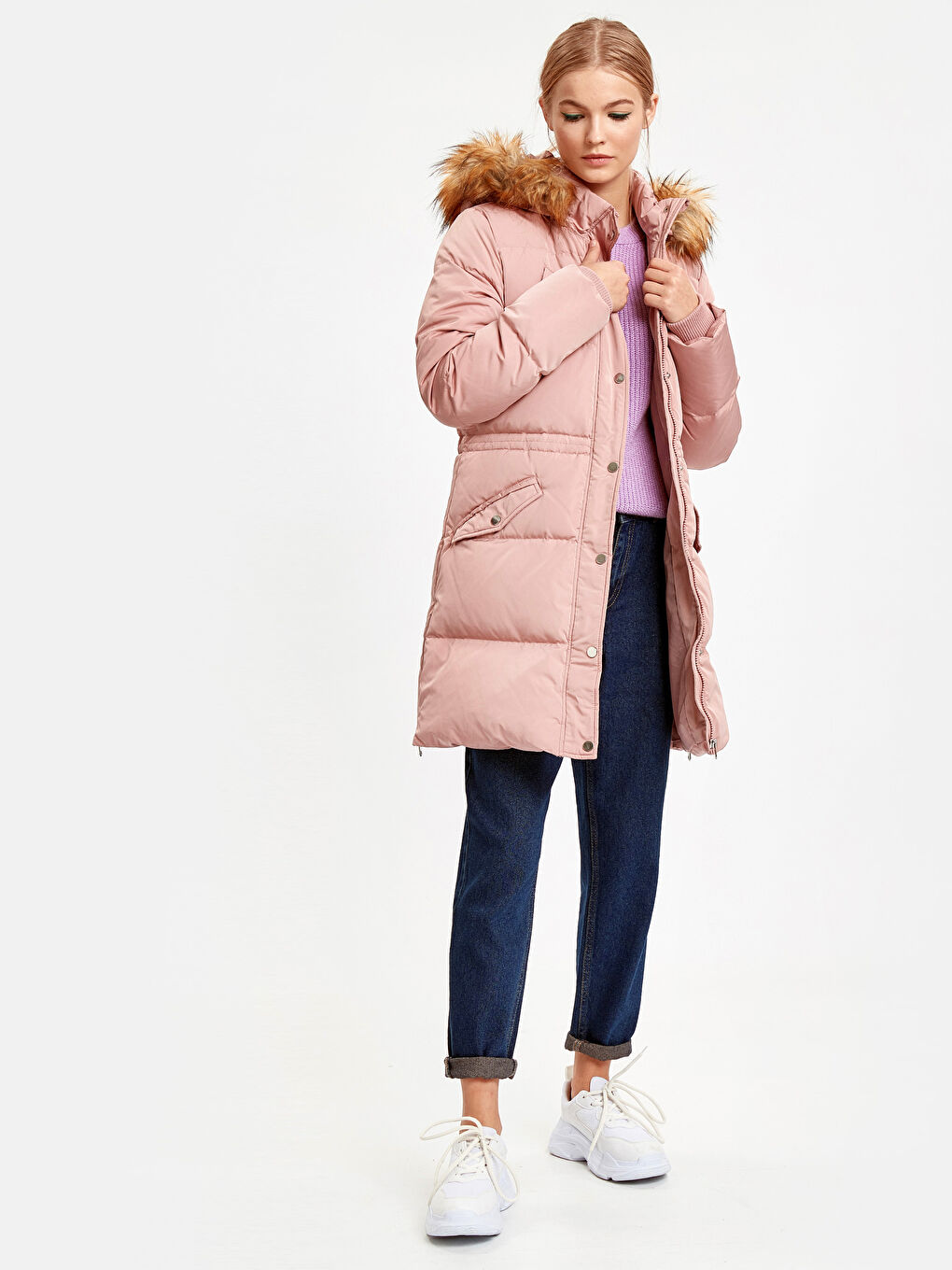 Woman PINK Puffer Coat-3