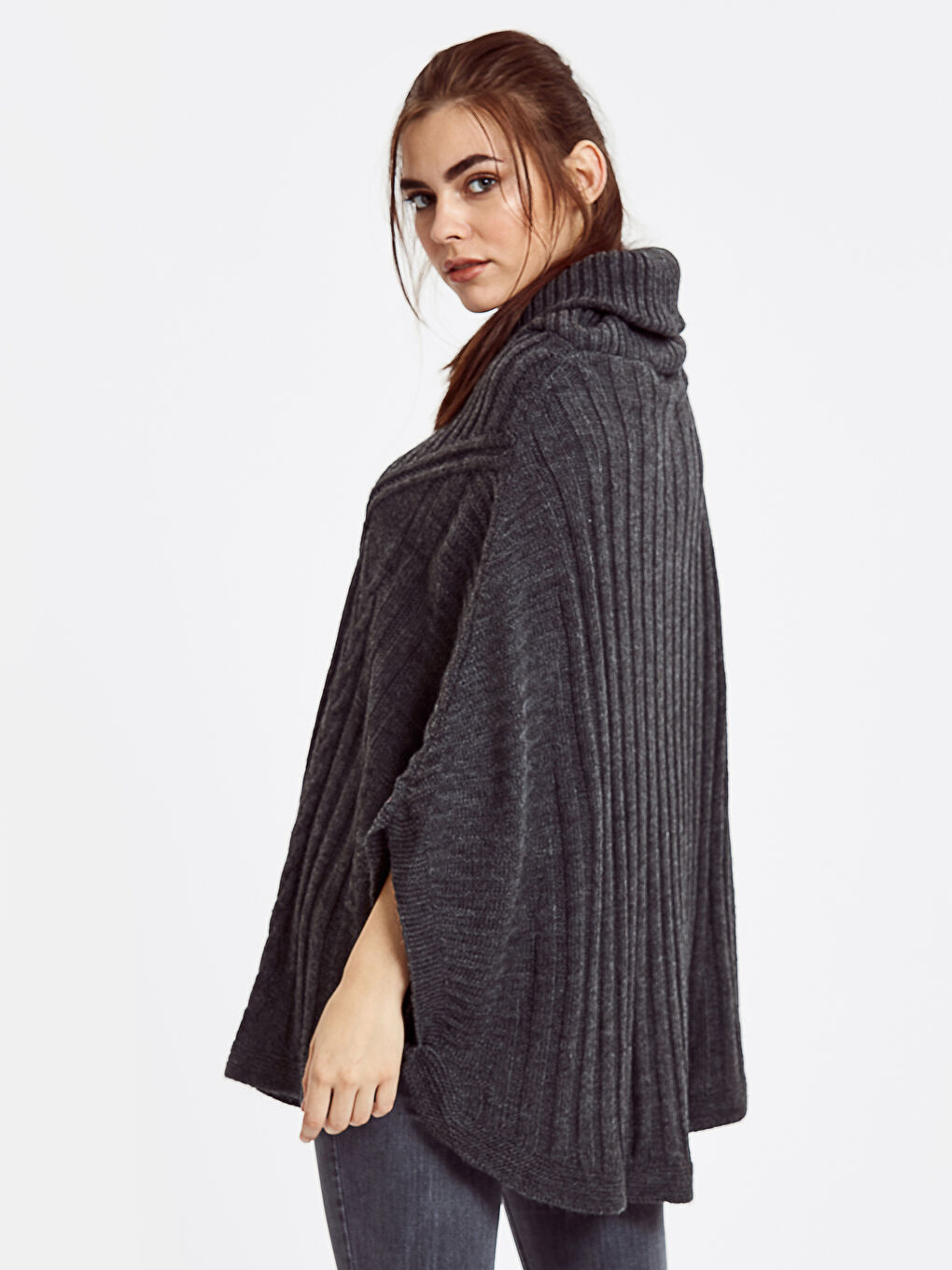 Poncho GRIS Femme-1