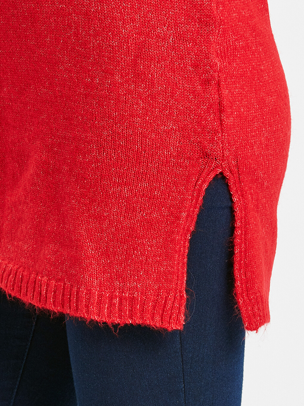 Turtleneck Plain Long Sleeve Women's Knitwear Tunic-3